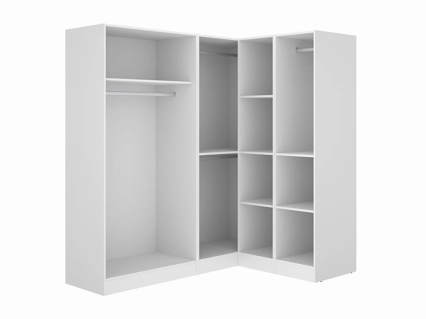 Vente-unique - Armadio angolare 5 ante L173 cm Bianco - LISTOWEL