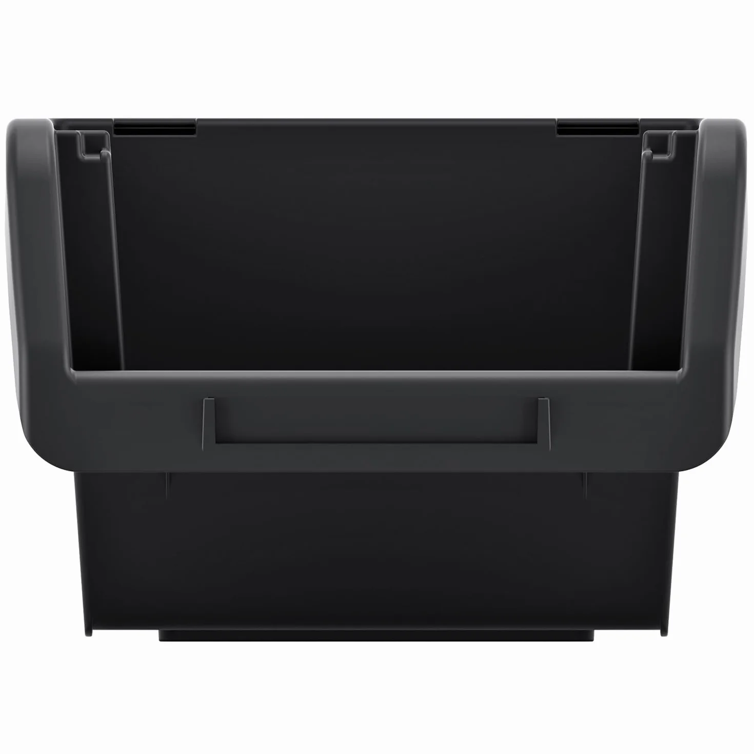 Set di 6 Contenitori a Bocca di Lupo | 49x30x21 cm | Impilabili | Sovrapponibili | Nero | in Plastica