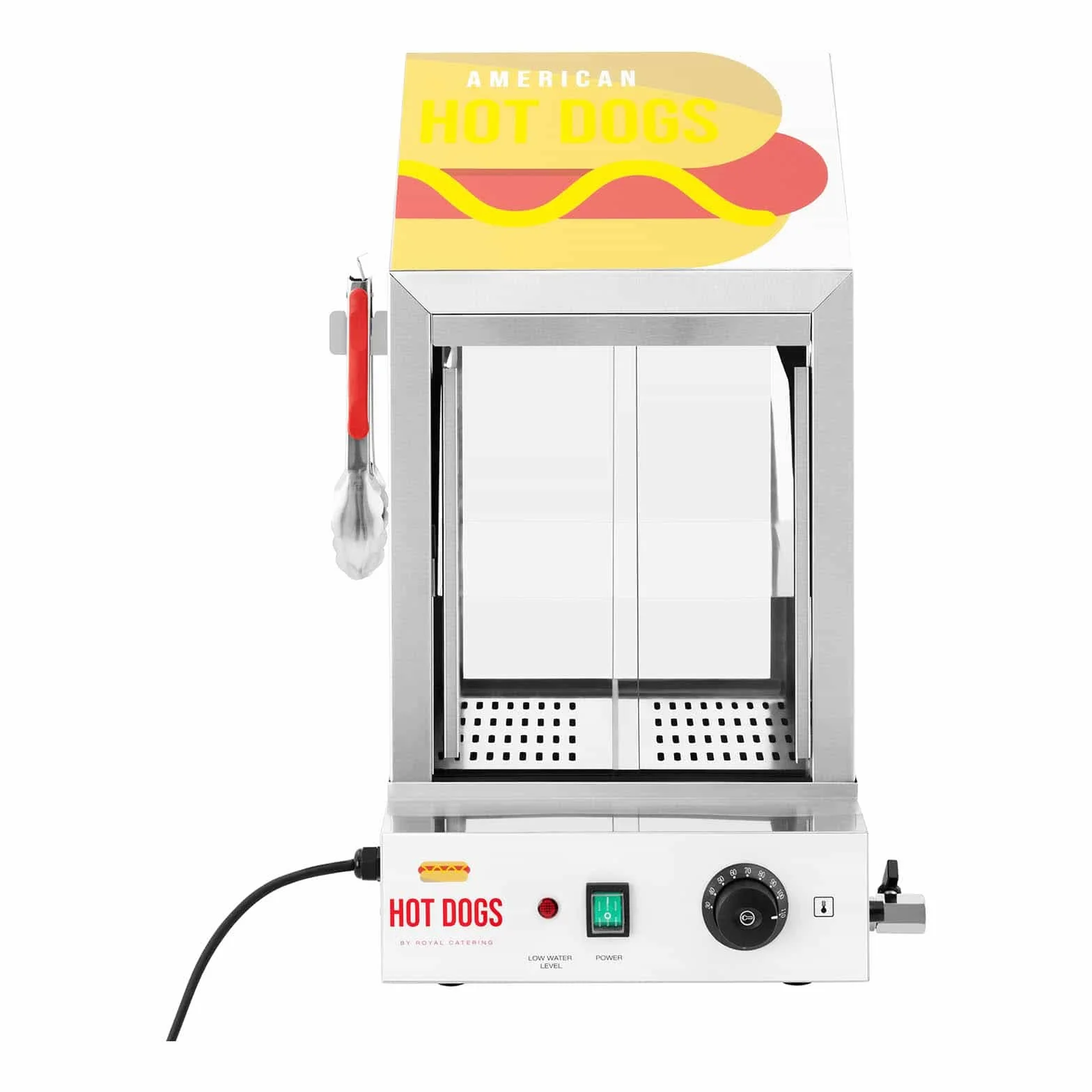 Royal Catering Macchina Per Hot Dog Cuoci Hot Dog Professionale RCHW 1000H (100 wurstel, 25 panini, 1.000 W)