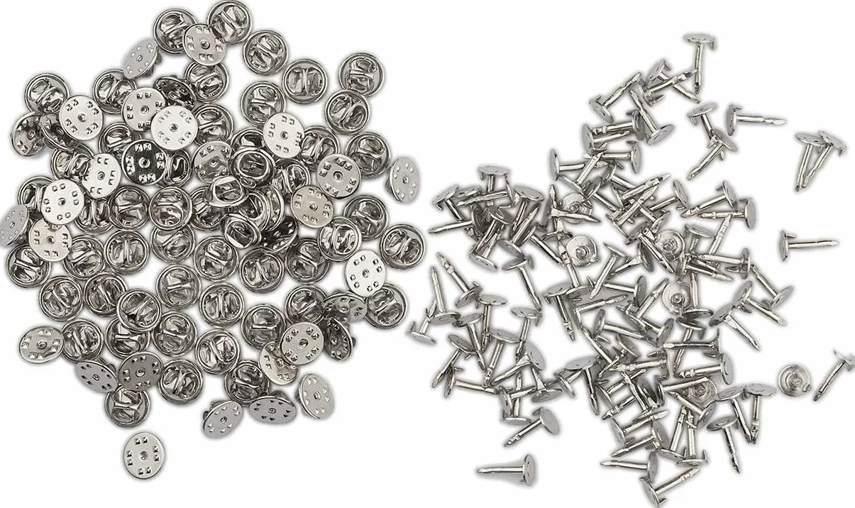 Frizione per Pin Farfalla,50 Pairs Chiusure a Farfalla con Vuoto,Butterfly Clutch Tie Tacks per Artigianato e Gioielli Making (Argento)