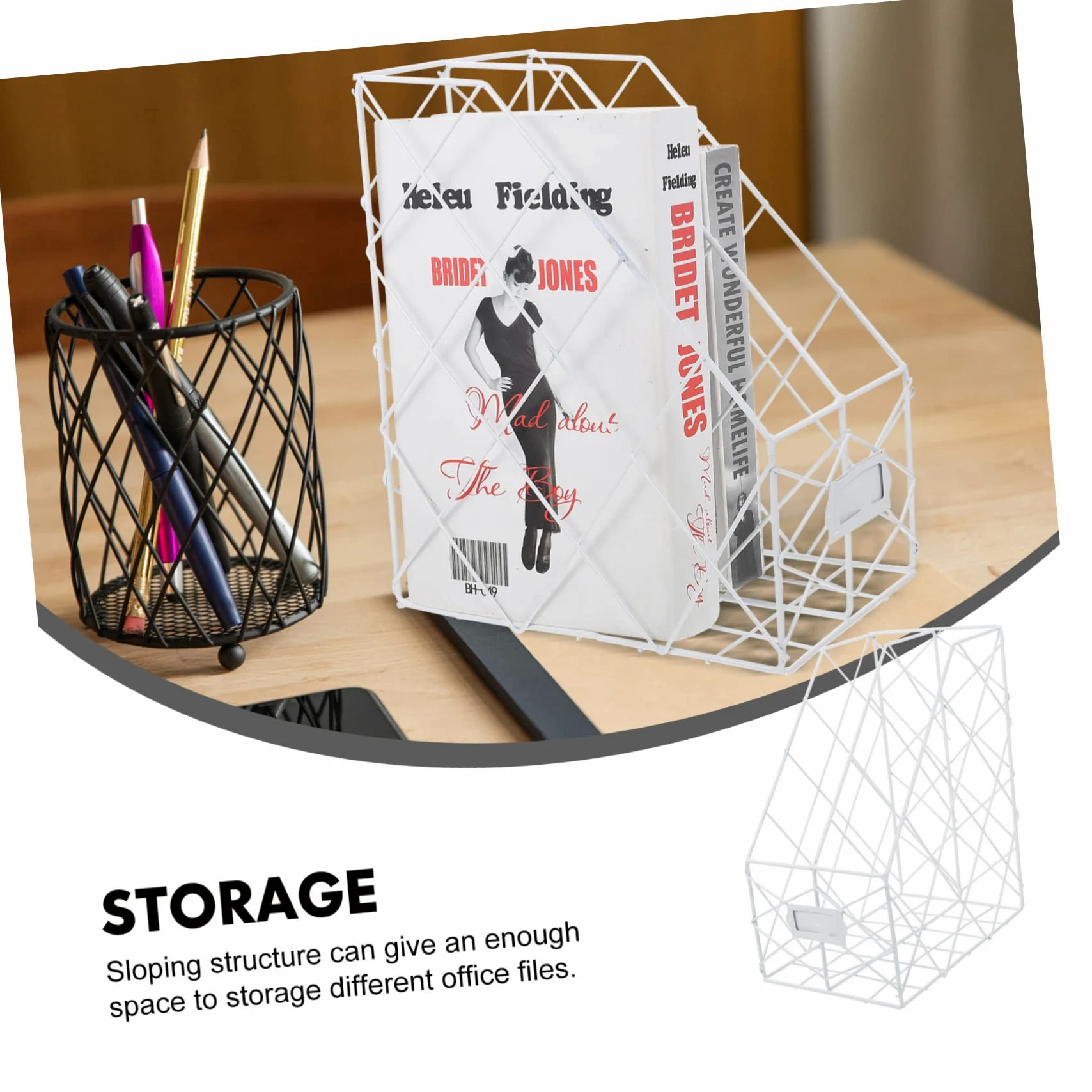 Portadocumenti da scrivania in ferro, per ufficio, libri e documenti, per casa e studio, elegante soluzione per riporre oggetti da scrivania
