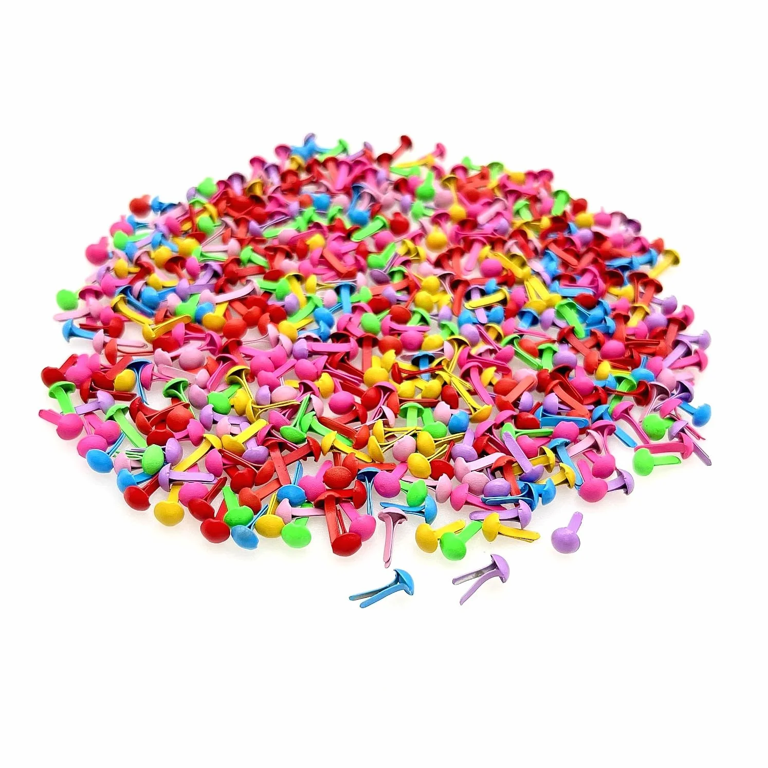Mini fermacampioni metallo 4mm multicolori 500 pezzi per scrapbooking