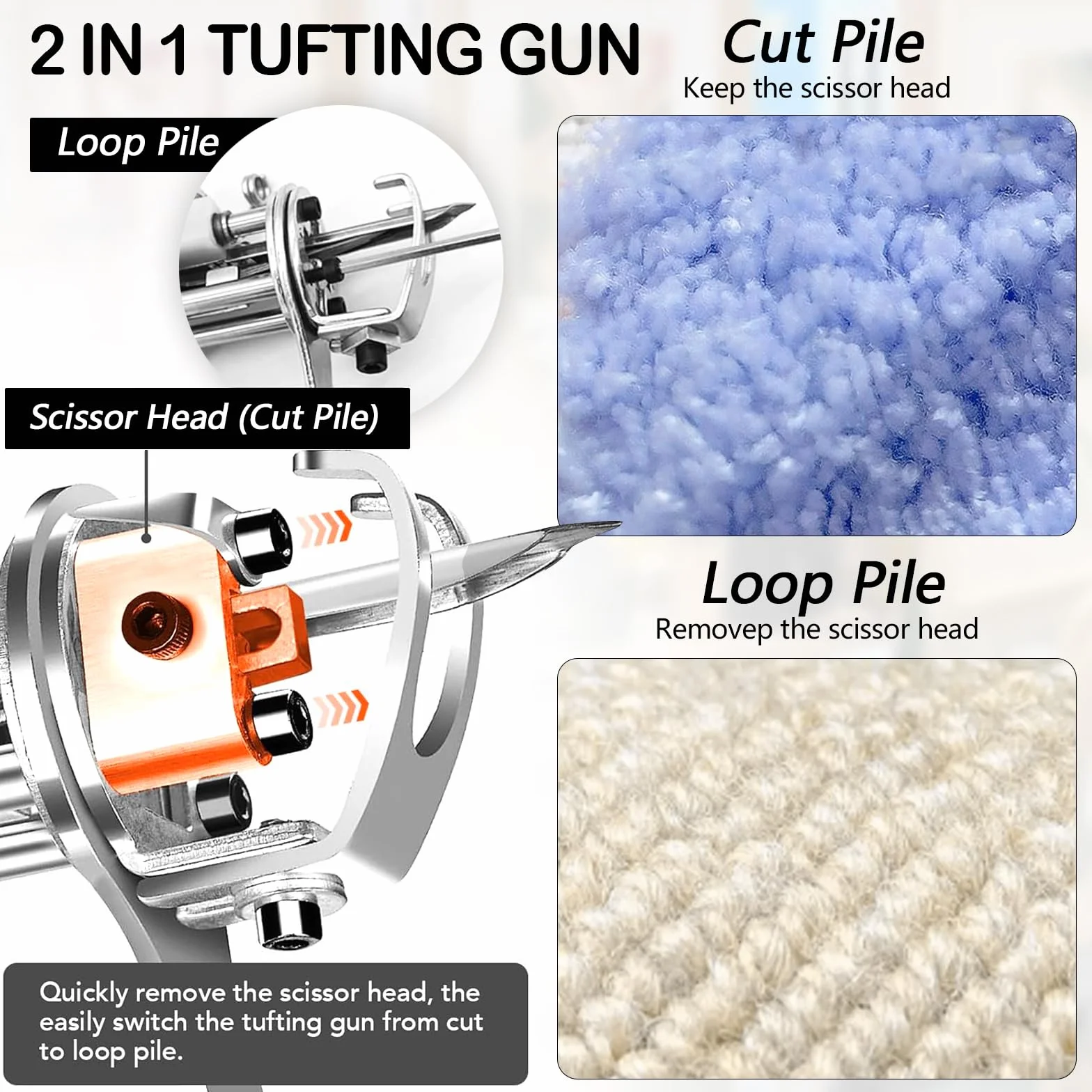 Pistola Per Tufting, Set Tufting Macchina Tufting Pistole Tappeti Batteria 2*2600 Mah Con Telaio In Lega Alluminio 27,5 X 27,5'' Taglierina Tappeti A Pelo Tagliato 20 Rotoli Filato Con Teli Tufting