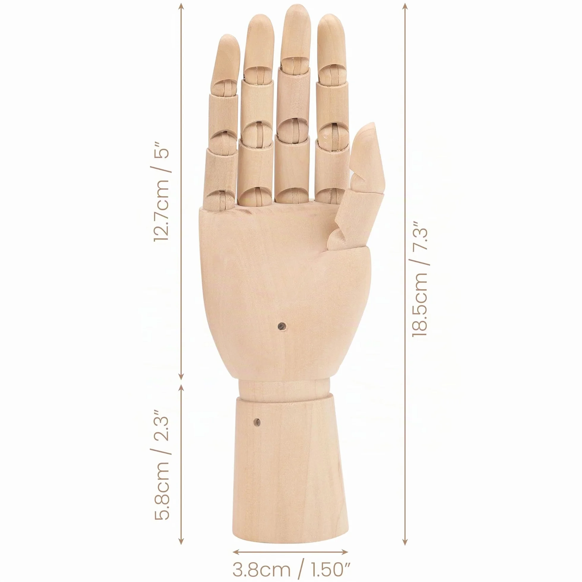 Belle Vous Mano articolata in legno sinistra e destra 18,5 cm per disegno e pittura 2 pezzi
