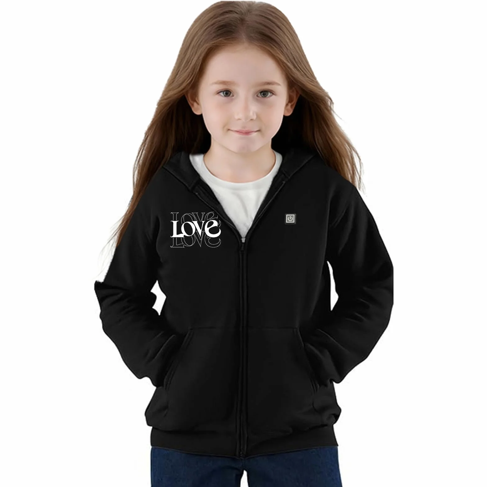Felpe Riscaldato per Bambini Felpa Riscaldata Elettrico USB Giacca con 3 Livelli di Temperatura Pullover Riscaldante Calda Hoodie Isolante Invernale Sweatshirt Casual Abbigliamento