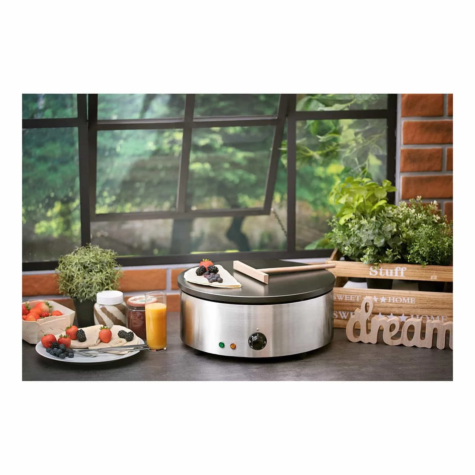 Royal Catering RCEC-3000-R Crepiera elettrica diametro 40 cm
