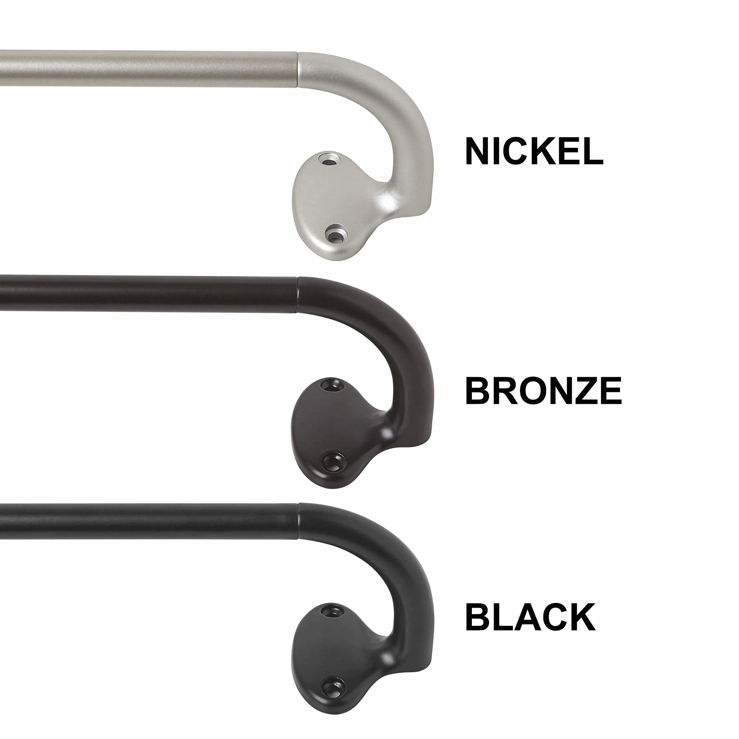 Amazon Basics Bastone per tenda estensibile per interni, asta curva, 122-224 cm, nichel