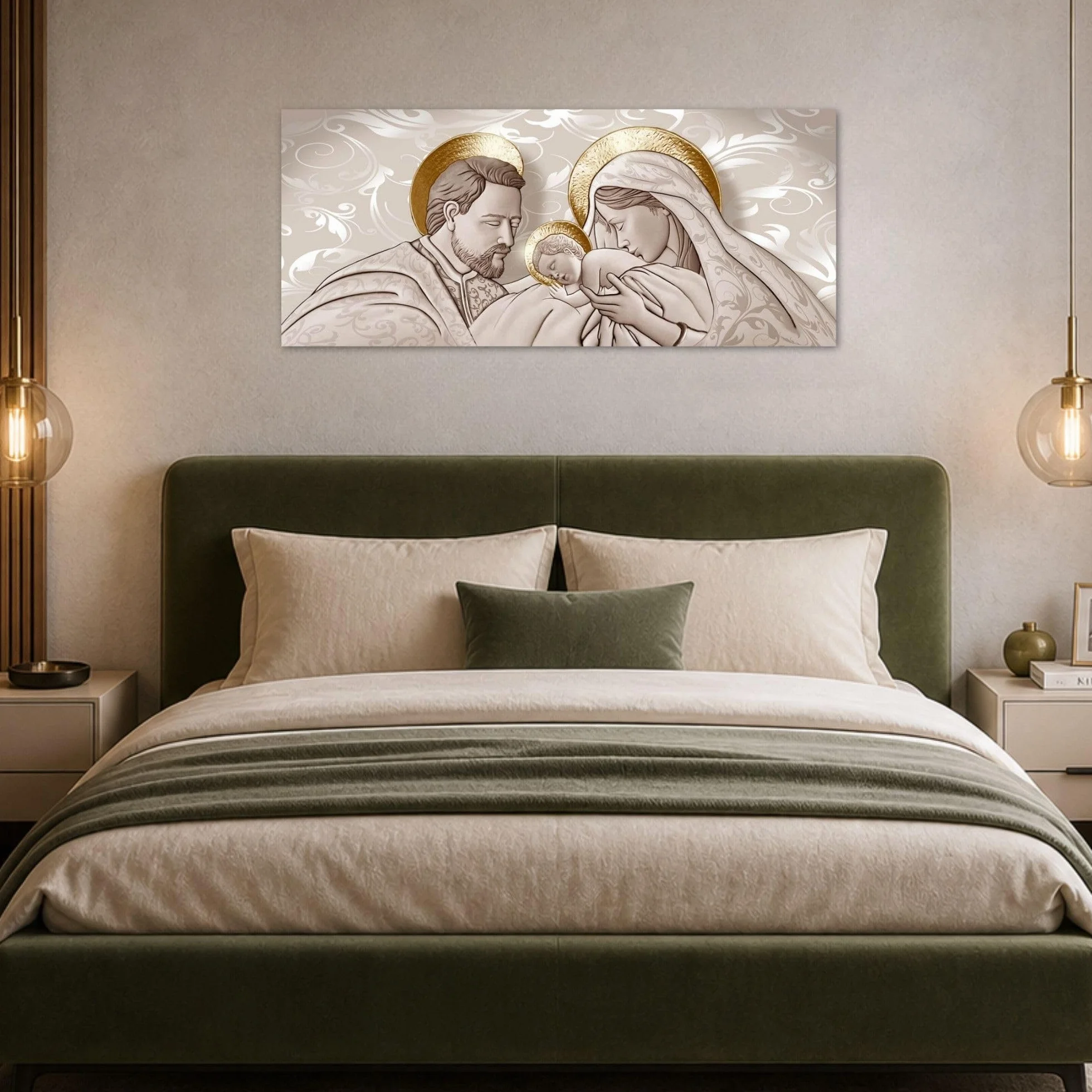 Lupia Quadro sacra famiglia Canvas Stampa su Tela 52x122 cm
