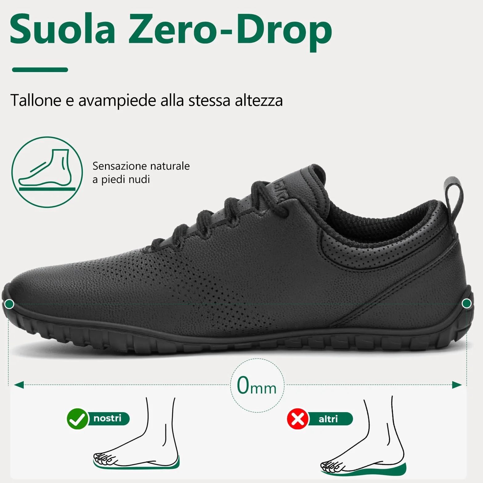 SAGUARO Scarpe Barefoot Uomo Minimaliste con Punta Larga Zero Drop, Leggere Antiscivolo Sneakers Casual per Camminata, Allenamento, Fitness e Tempo Libero, Gr.39-48