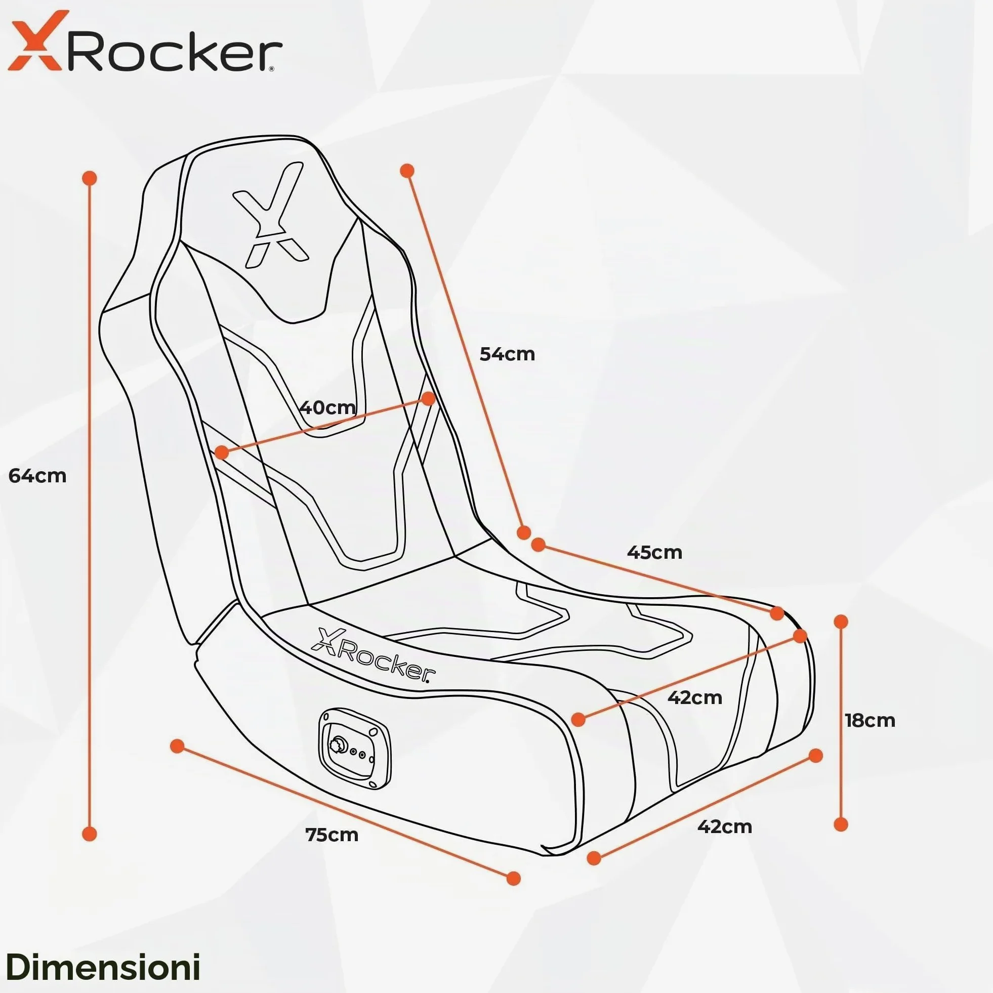 X-Rocker Sedia da gioco con licenza ufficiale PlayStation Geist 2.0, comoda seduta pieghevole da pavimento con altoparlanti, pelle PU per PS4, PS5, PC, cellulare, nero/blu