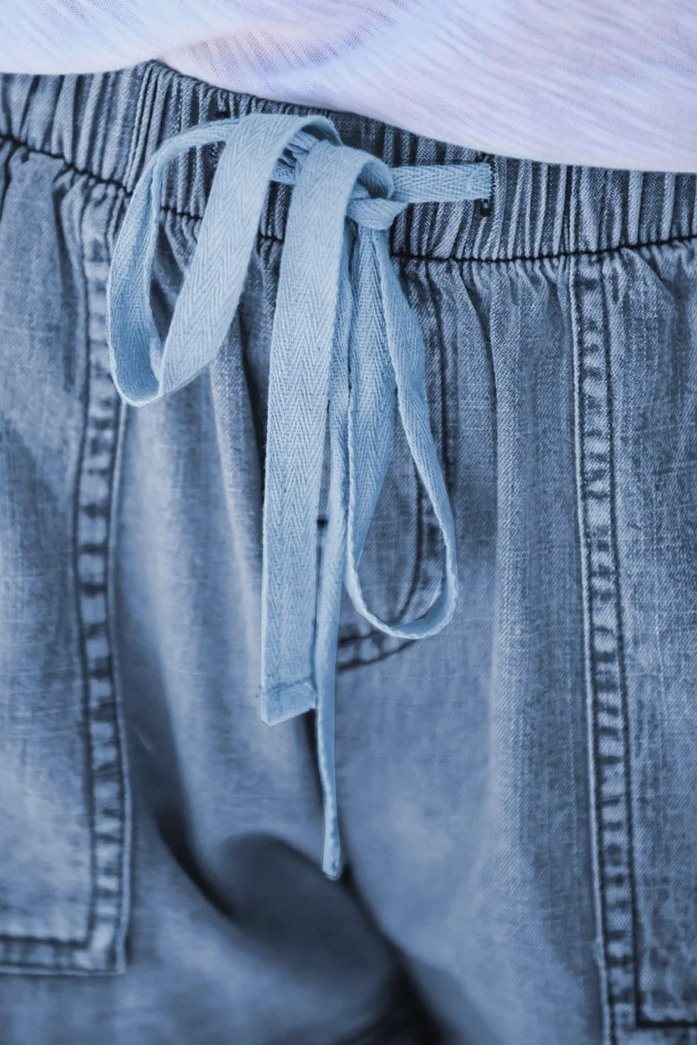 Hvepuo - Pantaloncini estivi da donna in cotone e lino, con elastico