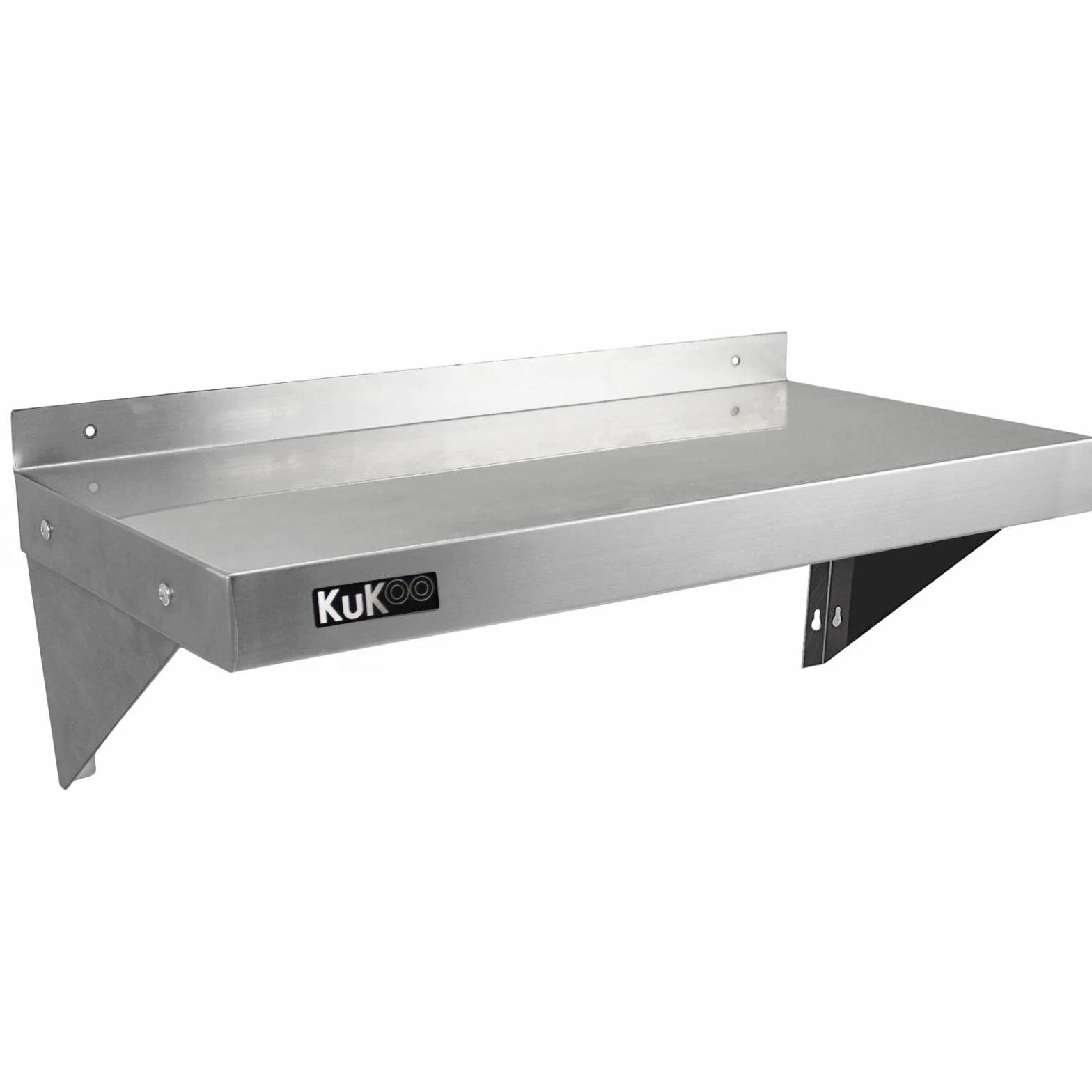 KuKoo - 2 Mensole a Muro in Acciaio Inossidabile Inox per Cucina Commerciale Mensole a Parete per Ristoranti Catering Resistente alla Corrosione 90cm x 30cm