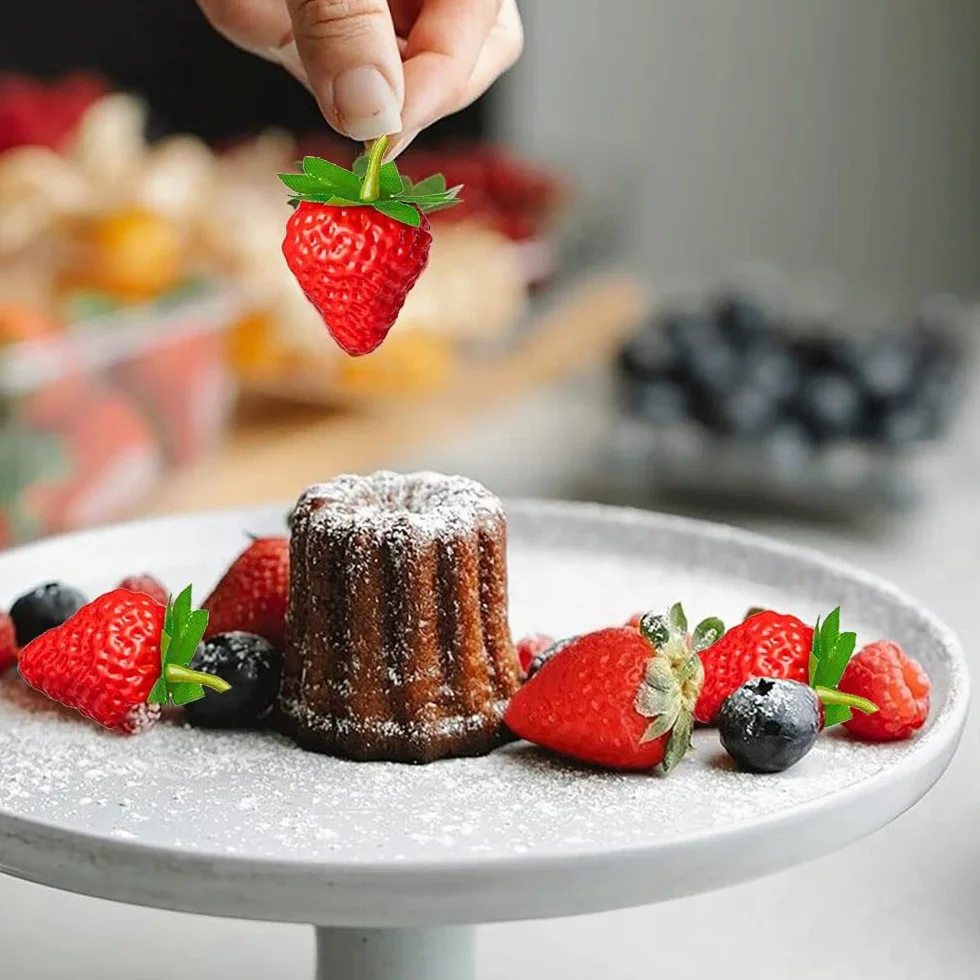 Fragole Artificiali Rosse di Plastica Frutta Finta 20 Pezzi per Decorazione Casa Cucina