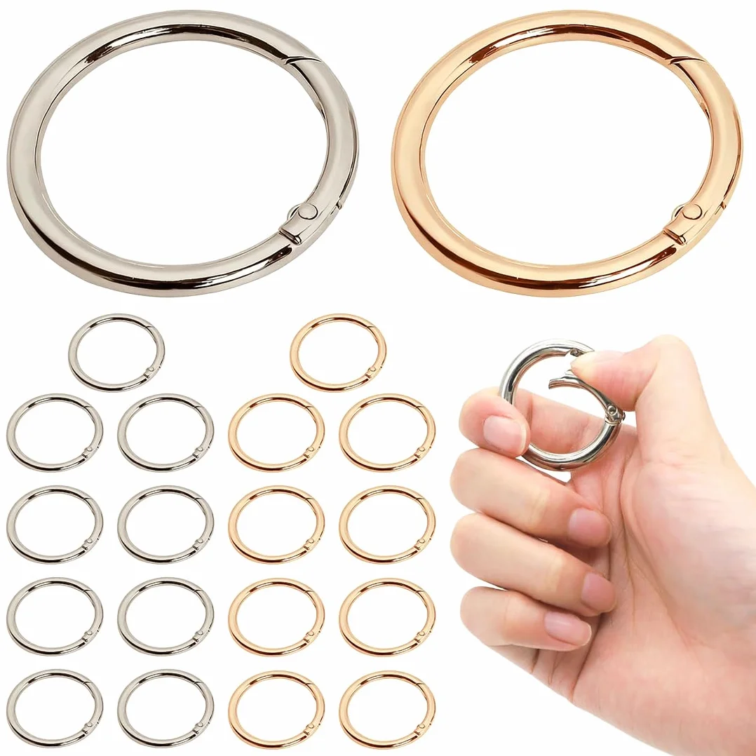 Moschettone a Molla Rotonda 40mm Argento&Oro Accessori per Borse Uncinetto Zaini