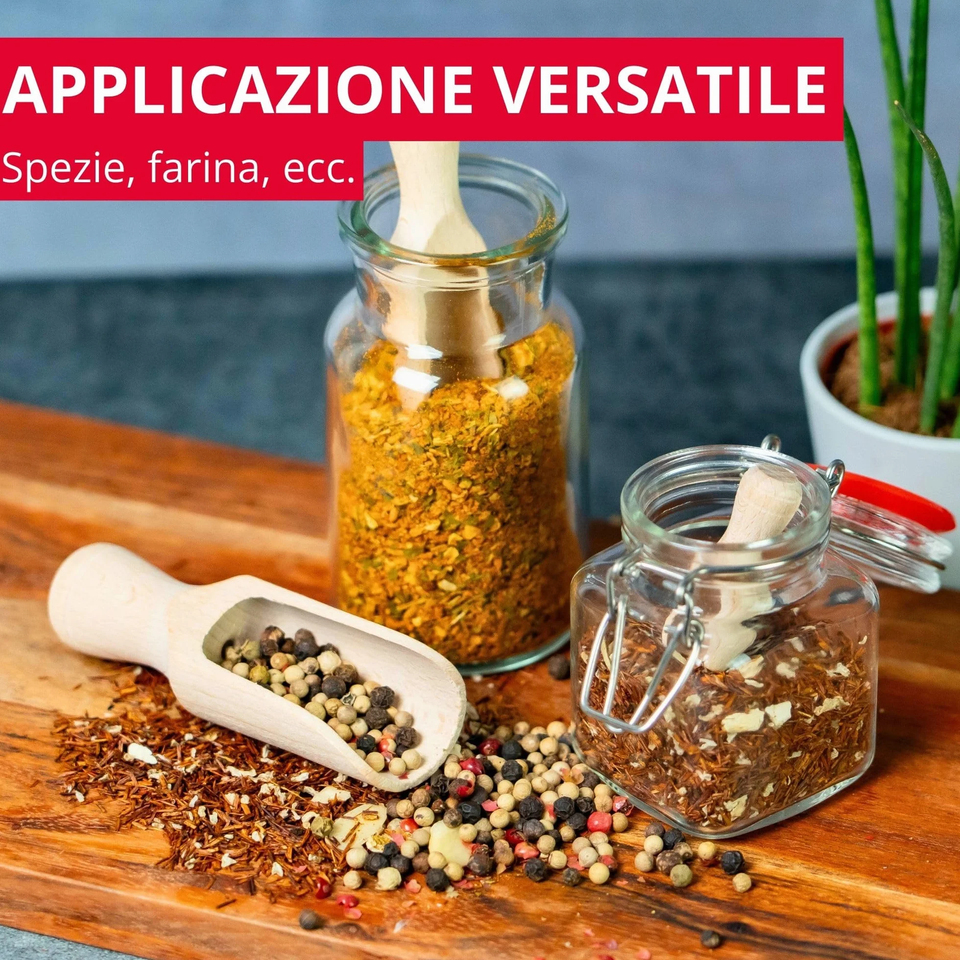 Westmark Set di 3 palette per spezie, volume di riempimento: 2 g (farina) 3 ml, in legno di faggio, mini, marrone chiaro, 91932270