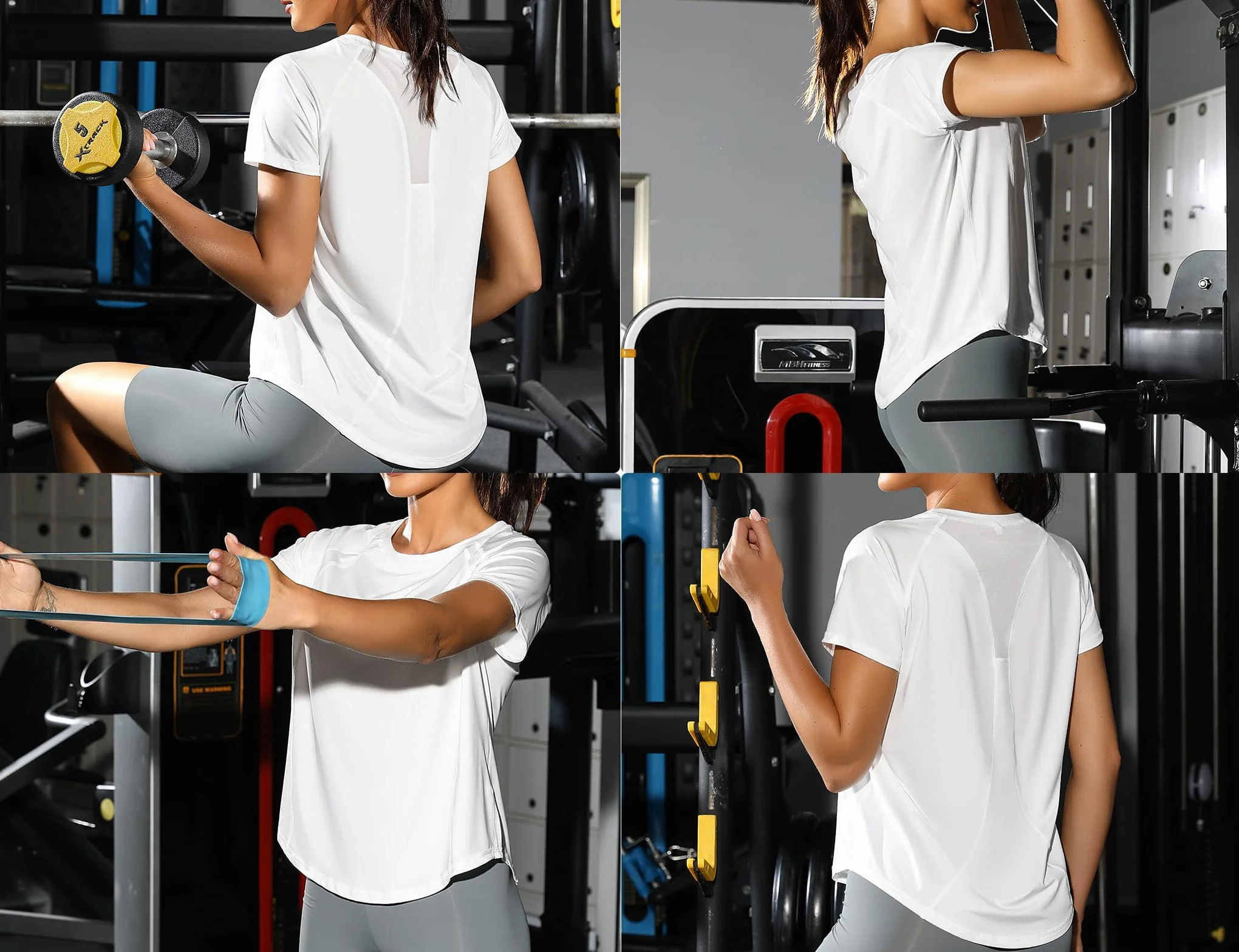 Gyabnw Maglietta Sportiva Donna Magliette Manica Corta Elastico Camicia Palestra Donna Indietro in Rete Traspirante Top Fitness Yoga Corsa Danza