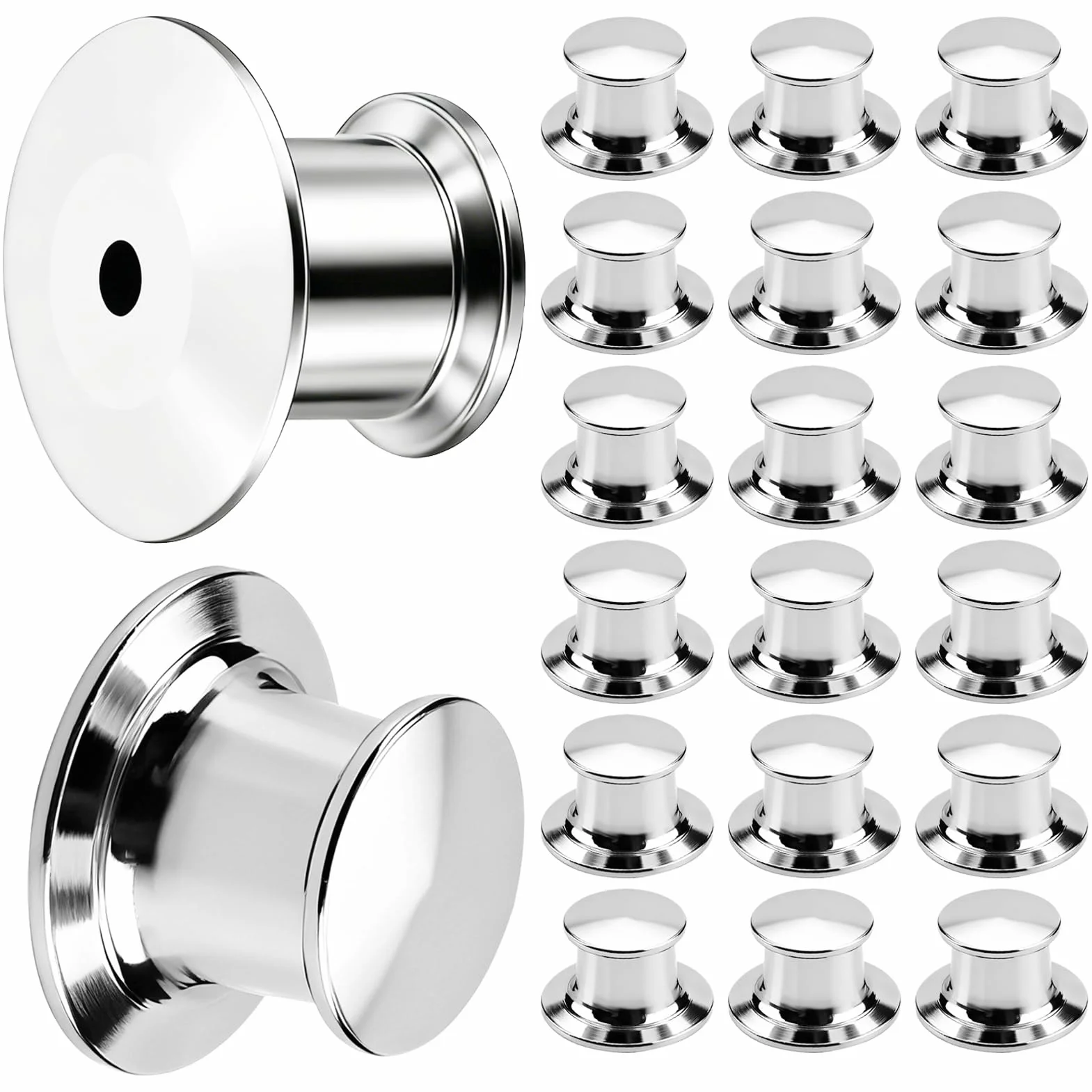 60 Pcs Locking Pin Backs Perni di Bloccaggio 10mm Metallo Chiusura a Perno Spille gioiello di Fissare Chiusura a Pernodi Ricambio per Badge Spille Gioielli Etichette Nome Artigianato DIY