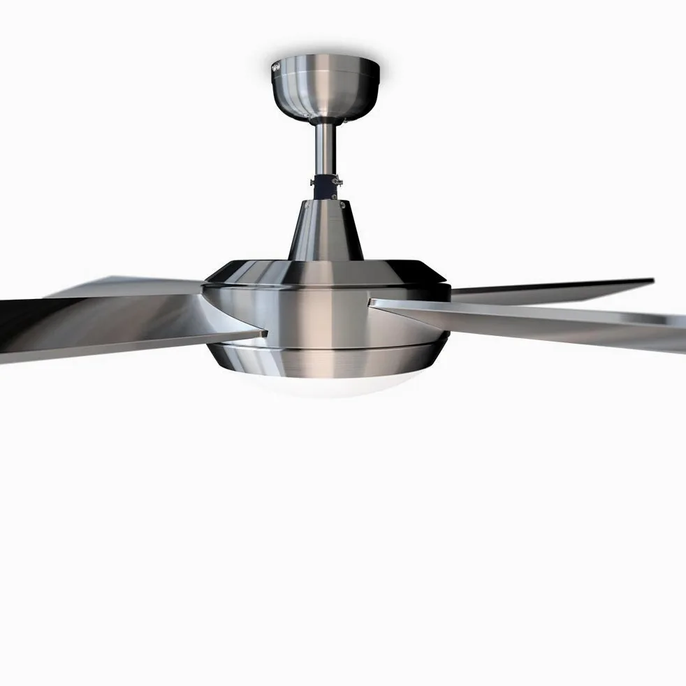Cecotec Ventilatore da Soffitto con Telecomando, Timer e Luce LED EnergySilence Aero 570. 60 W, 132 cm di Diametro, 4 Pale, 3 Velocità, Funzione inverno, Design in Acciaio