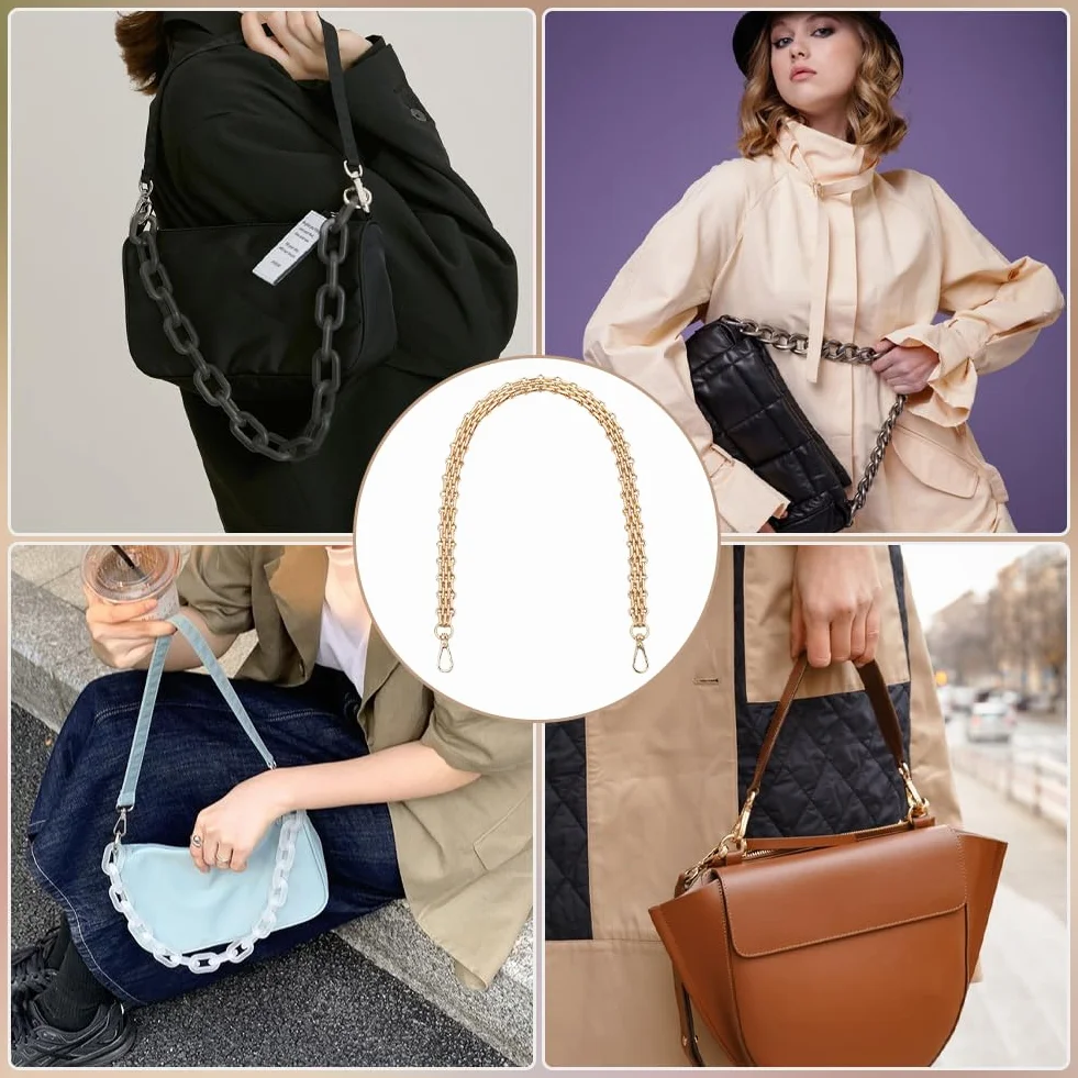 Beebeecraft Cinghia per Borsa a Catena in Metallo Oro Ricambio 60cm