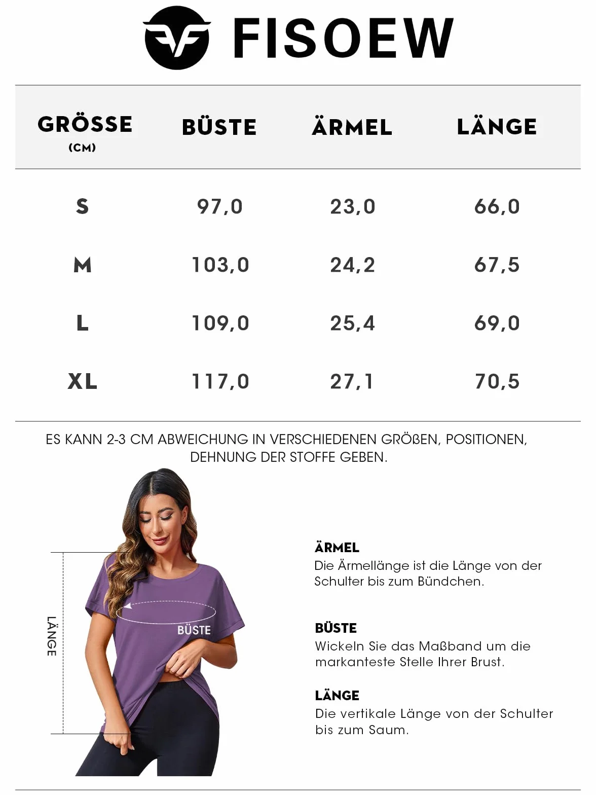 Fisoew Maglietta sportiva da donna a maniche corte per fitness yoga palestra
