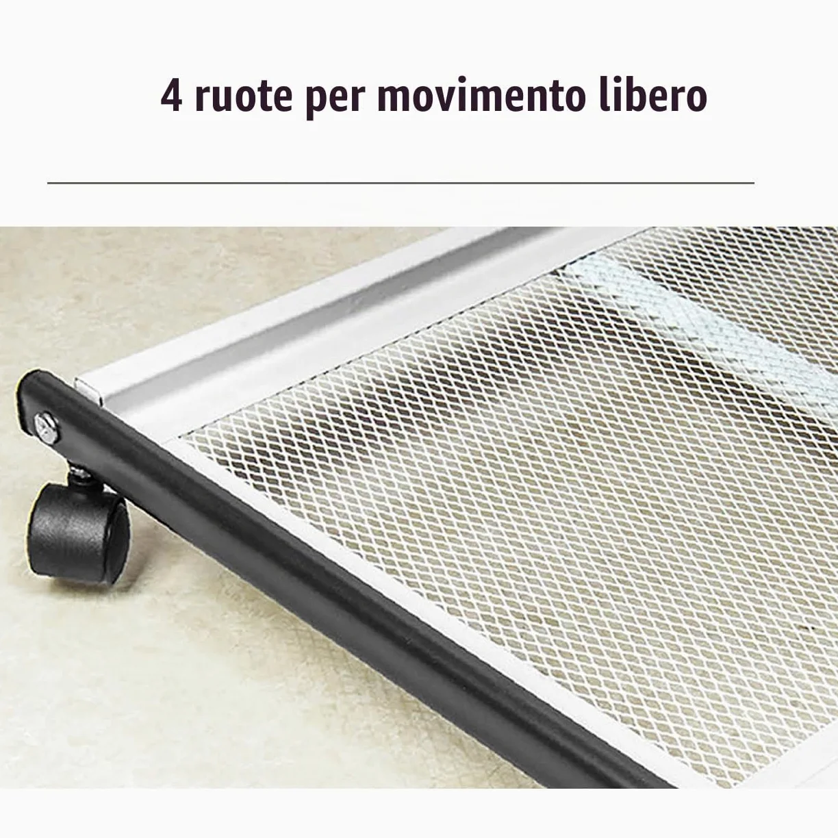 TUKA-i-AKUT Portariviste con 4 Ripiani + Ruote, Espositore da Pavimento per Pubblicazioni Brochure Riviste Giornali Letteratura Opuscoli, Porta Brochure in Acciaio Inossidabile, 60x40x113 CM TKD8692
