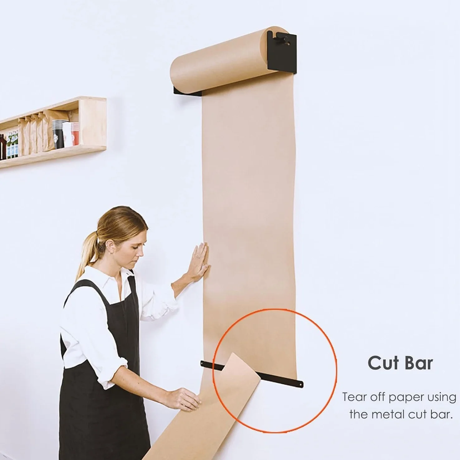 Espositore per Rotoli di Carta Kraft, per Bambini e Adulti, Dispenser di Post-it a Parete, Decorazione per la Cucina della cameretta dei Bambini.(37 cm/14,6 Pollici di Larghezza)