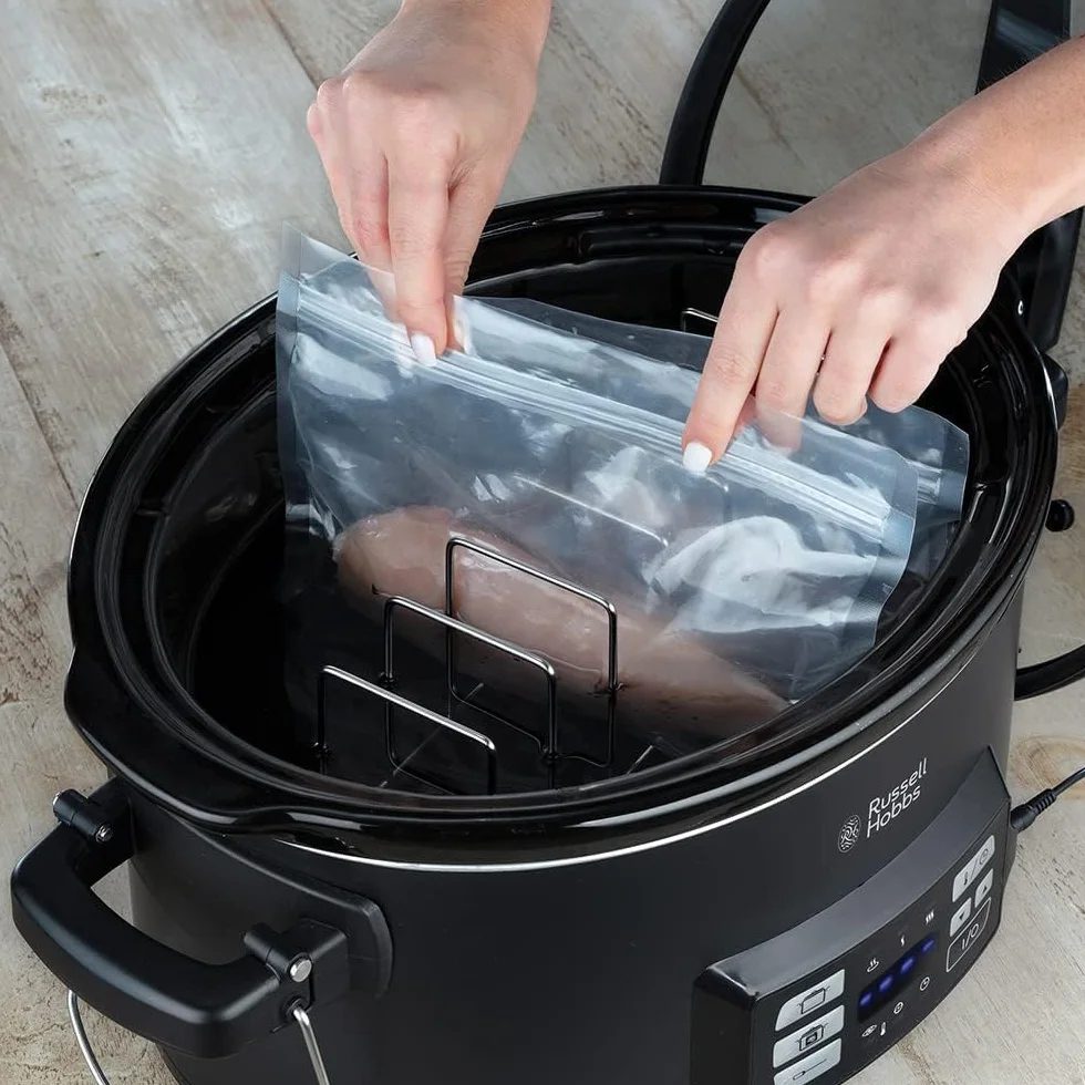 Russell Hobbs Sous Vide Slow Cooker 6,5 L, Cottura a Bassa Temperatura, Timer Programmabile, Display Digitale, Nero, 25630-56