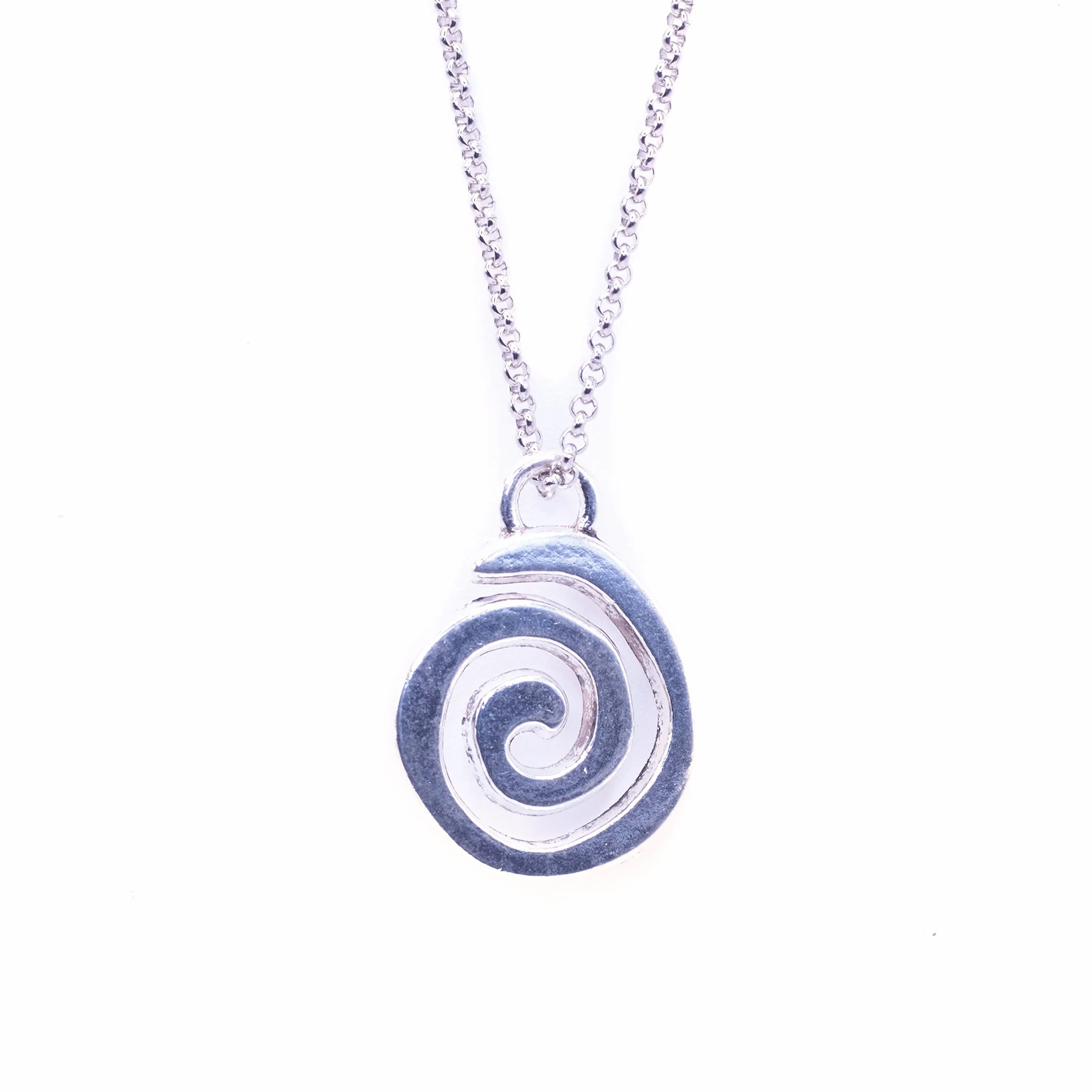 Collana spirale celtica fatta a mano in Spagna - Collana uomo donna - Collana bohemien - Collana hippie (Catena d'acciaio)
