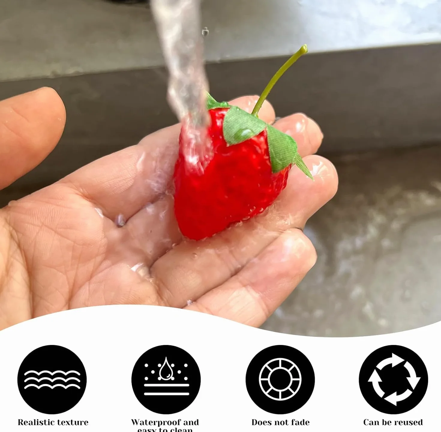 Fragola Artificiale Finta 30 Pezzi, Fragole Realistiche Rosse di Plastica per Decorazione Casa Cucina
