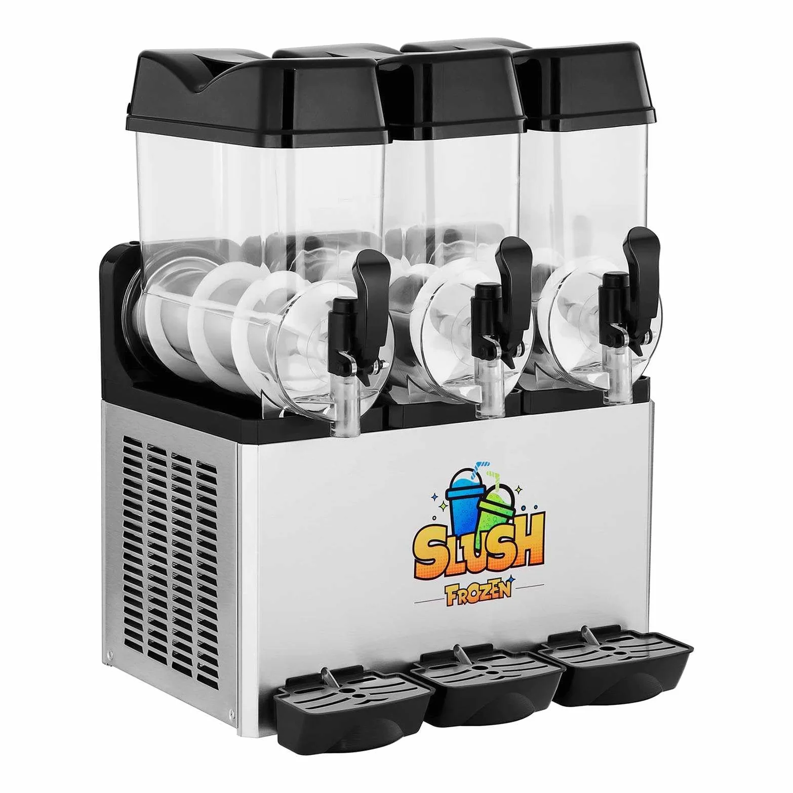 Royal Catering Granitore Sorbettiera Macchina per il gelato RCSL 3/12 (230 V, 980 W, 3 x 12 L, Senza BPA)