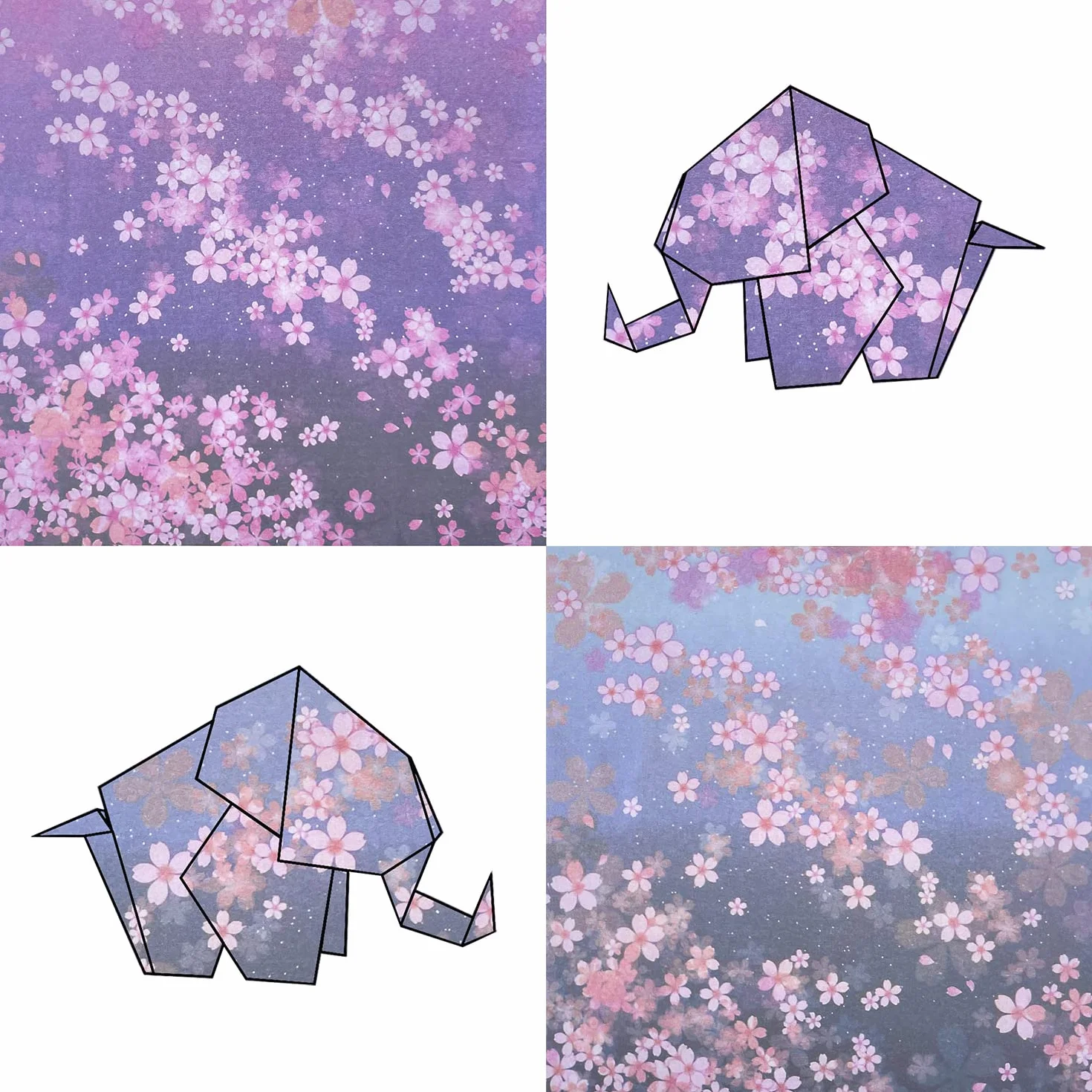 Carta per origami giapponese Fiori ciliegio 60 fogli 15 x 15 cm doppia faccia
