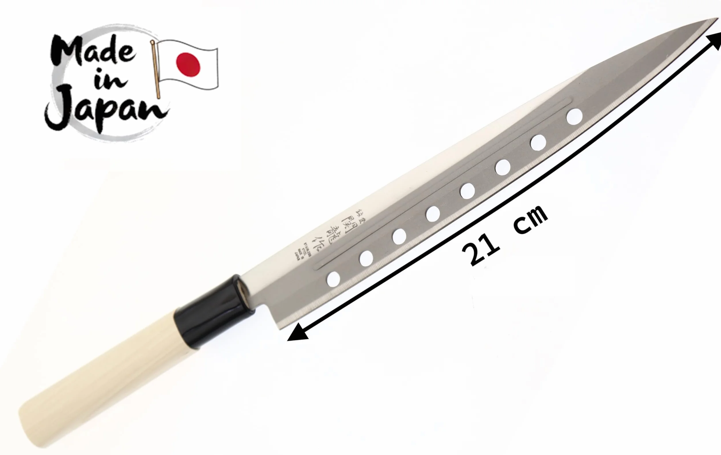 Coltello Giapponese Yanagiba Sashimi Sushi 21 cm Acciaio Inossidabile Prodotto in Giappone