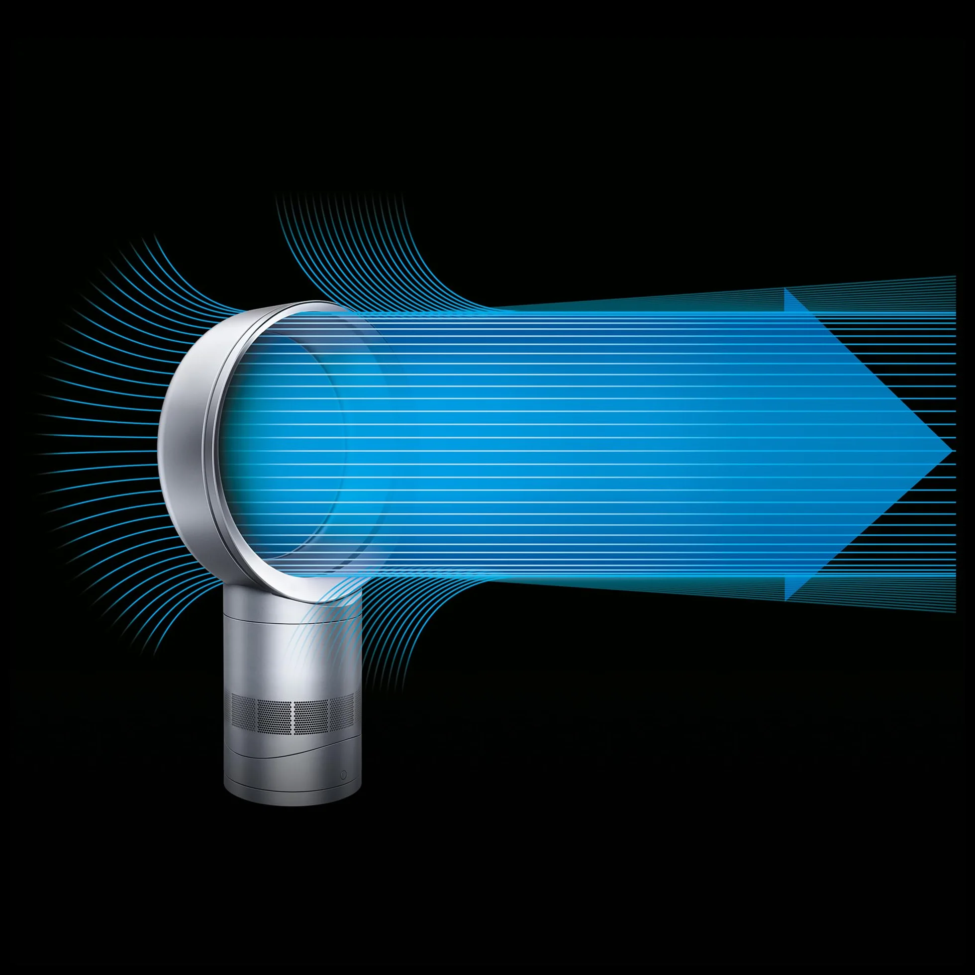 Dyson Cool™ CF1 Ventilatore da Tavolo Senza Pale, Bianco/Argento – Raffrescamento Potente e Silenzioso con Tecnologia Air Multiplier™, Controllo tramite App MyDyson™, Modalità Notte