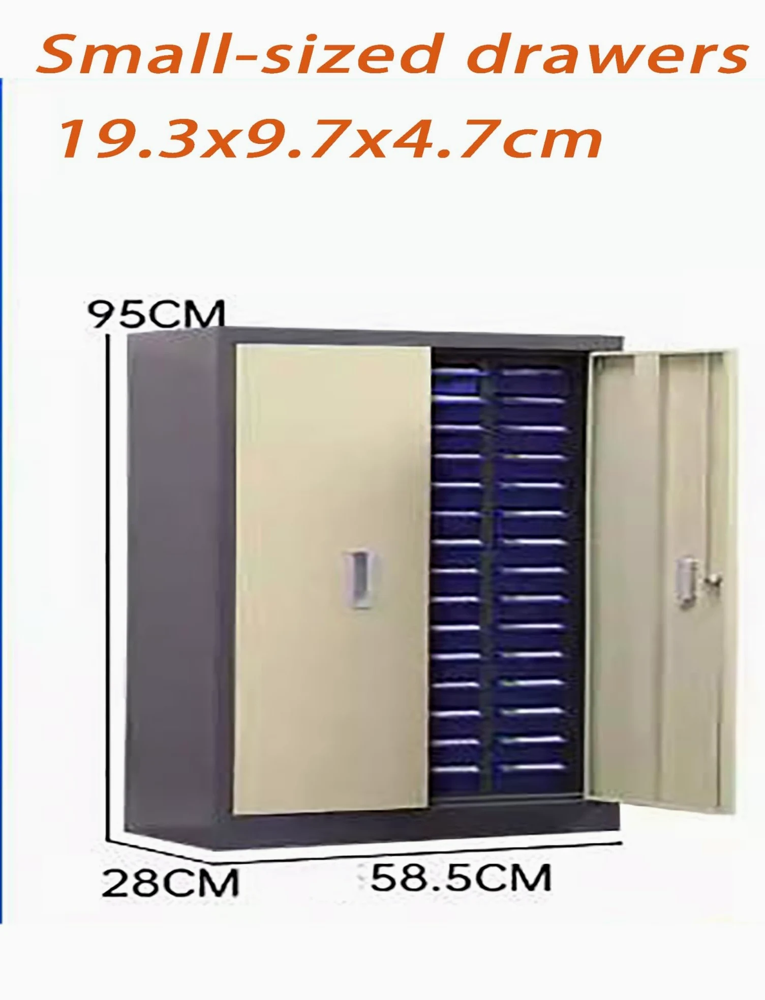 Armadietto portaoggetti con 60 cassetti, multi-cassetto, con anta, impilabile, organizer da officina per viti, componenti elettronici