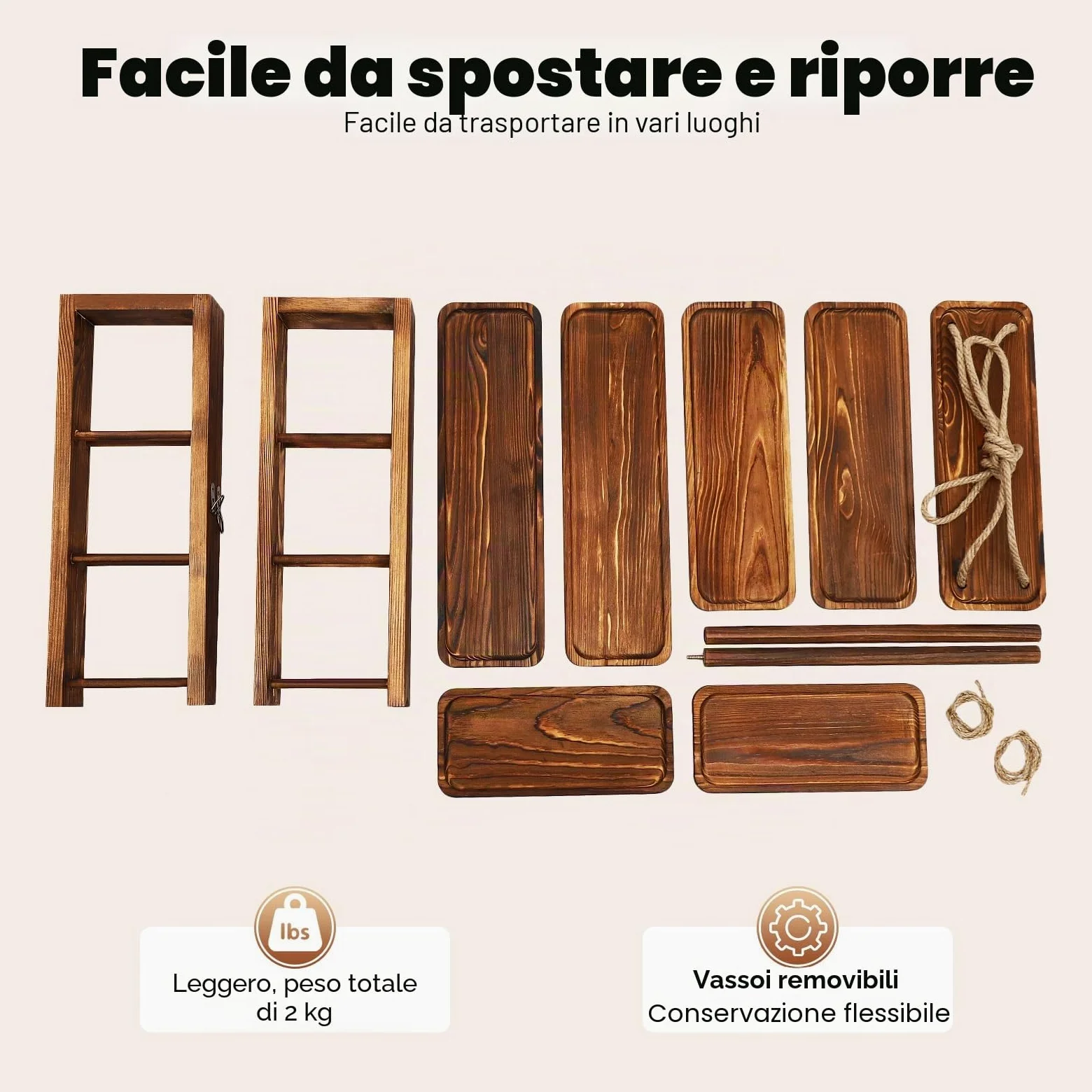 Supporto per cupcake a 3 ripiani in legno, presentazione da dessert regolabile per cupcake, snack e frutta, supporto decorativo per feste con design a dondolo