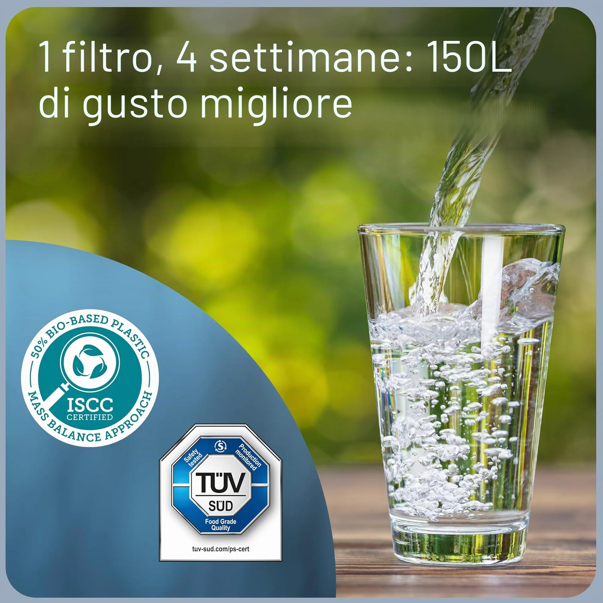 BRITA Caraffa filtrante acqua vetro 2.5L con 3 filtri MAXTRA PRO All-in-1 riducono cloro calcare PFAS metalli