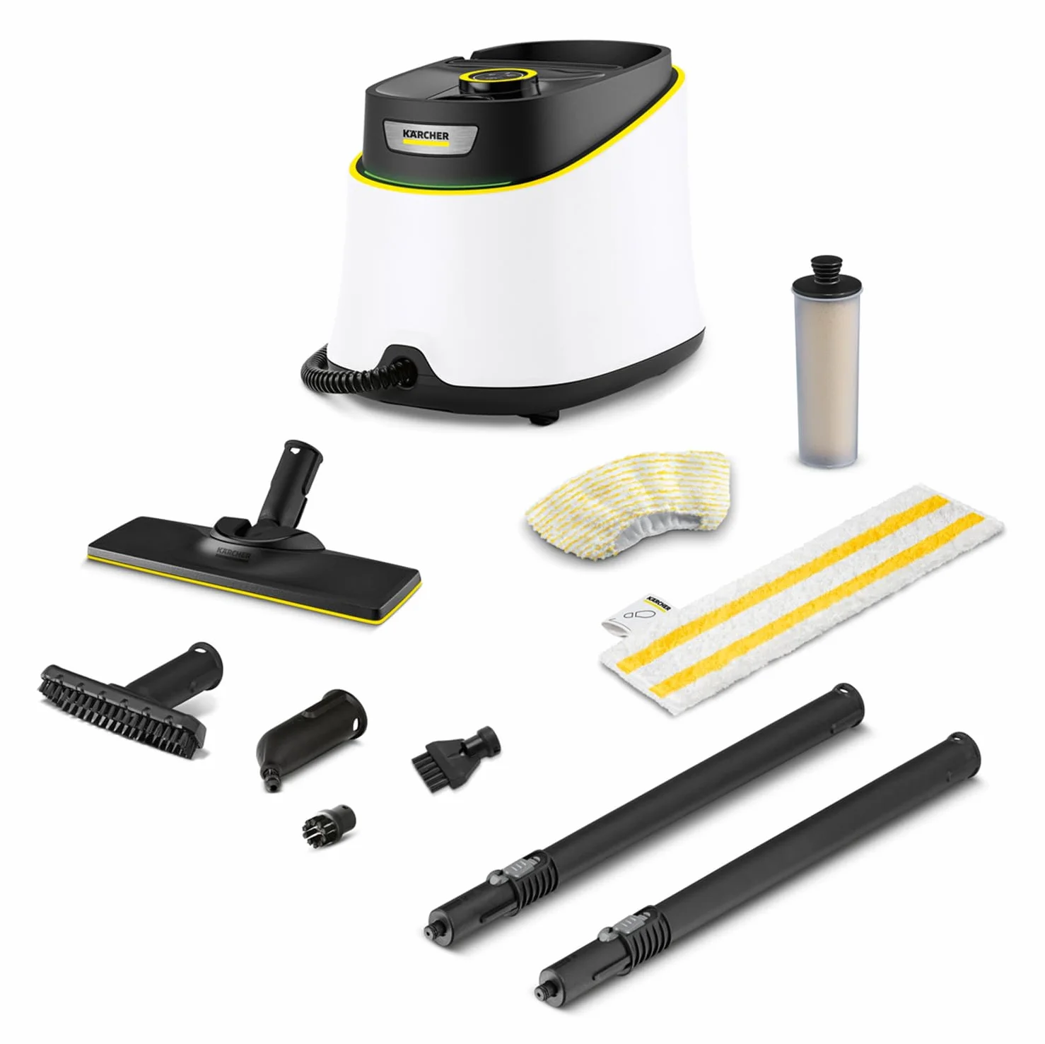 KÄRCHER Pulitore a Vapore SC 3 Deluxe, Pressione 3,5 bar, Riscaldamento 30 sec, Potenza 1.900 W, Area di Lavoro 75 m², Serbatoio da 1L, Include kit pulizia pavimenti e filtro anticalcare
