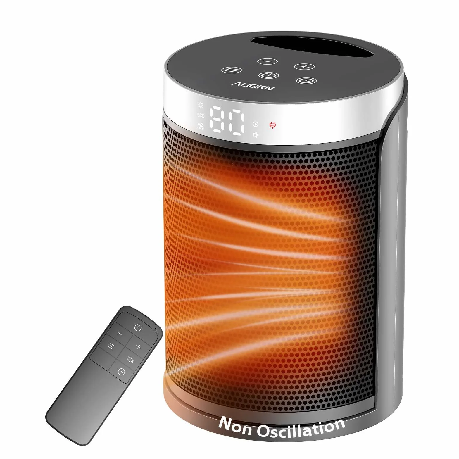 Riscaldatore di spazio in ceramica, riscaldatore portatile con visualizzazione digitale, telecomando, timer 12 ore e protezione da surriscaldamento, adatto per ufficio, camera da letto e uso