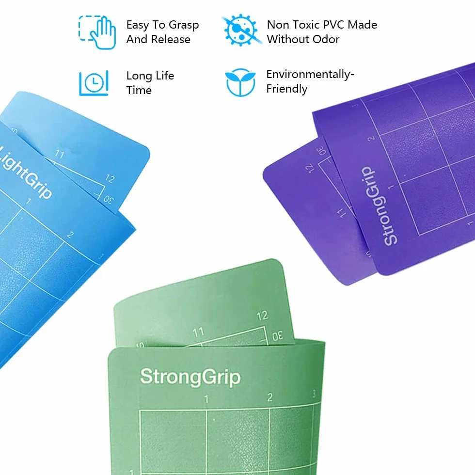 Tappetino da Taglio per Cricut, 3 Pezzi 33x30 cm, Autoadesivo per Cricut Explore One/Air/Air 2/Maker, LightGrip (Blu+Viola+Verde)