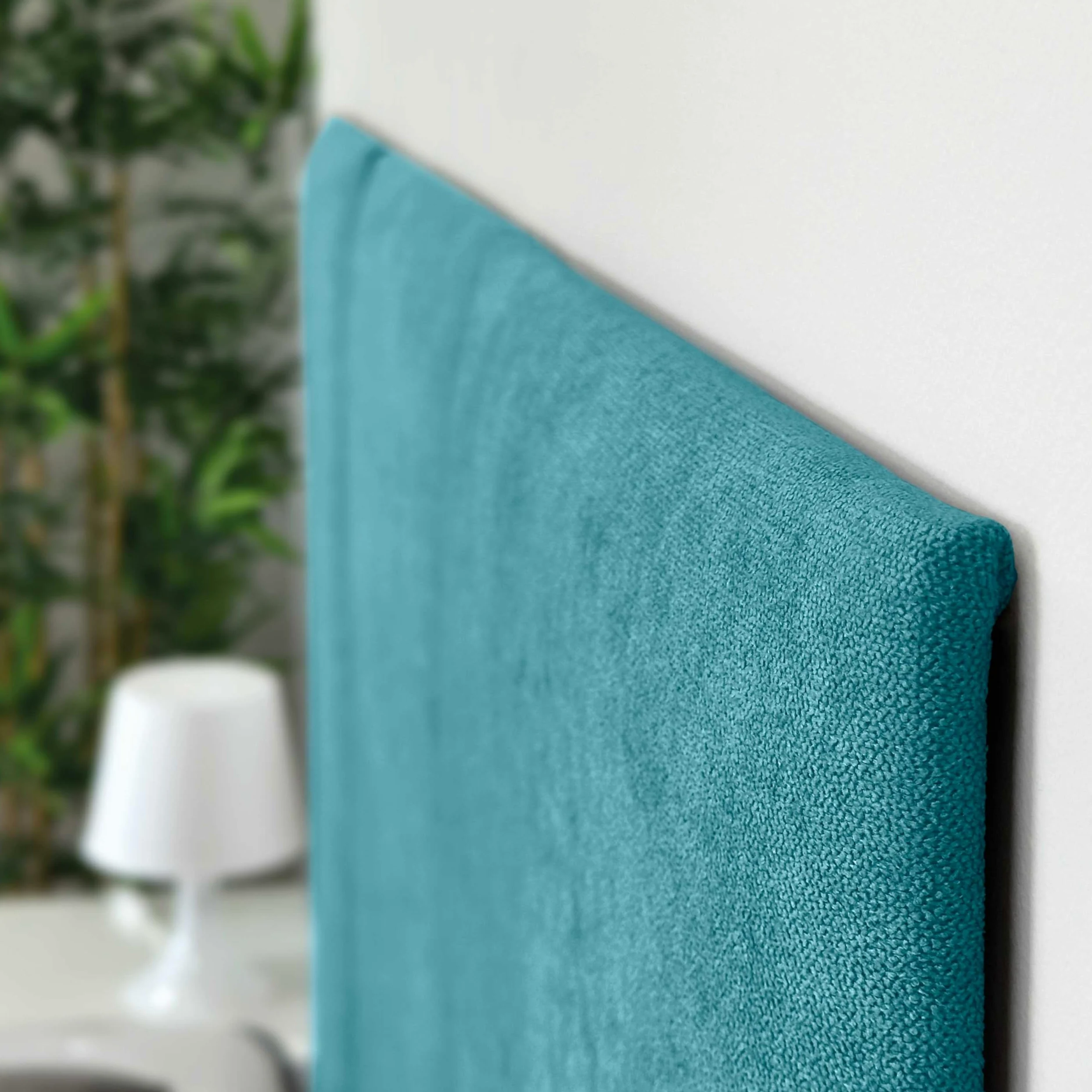 DHOME Testiera Imbottita in Tessuto Aqualine Premium Antimacchia Design Modulare Verticale Autoadesiva Testata Letto Camera da Letto Imbottita (Turchese, 160cm, Altezza 80 cm, x4)