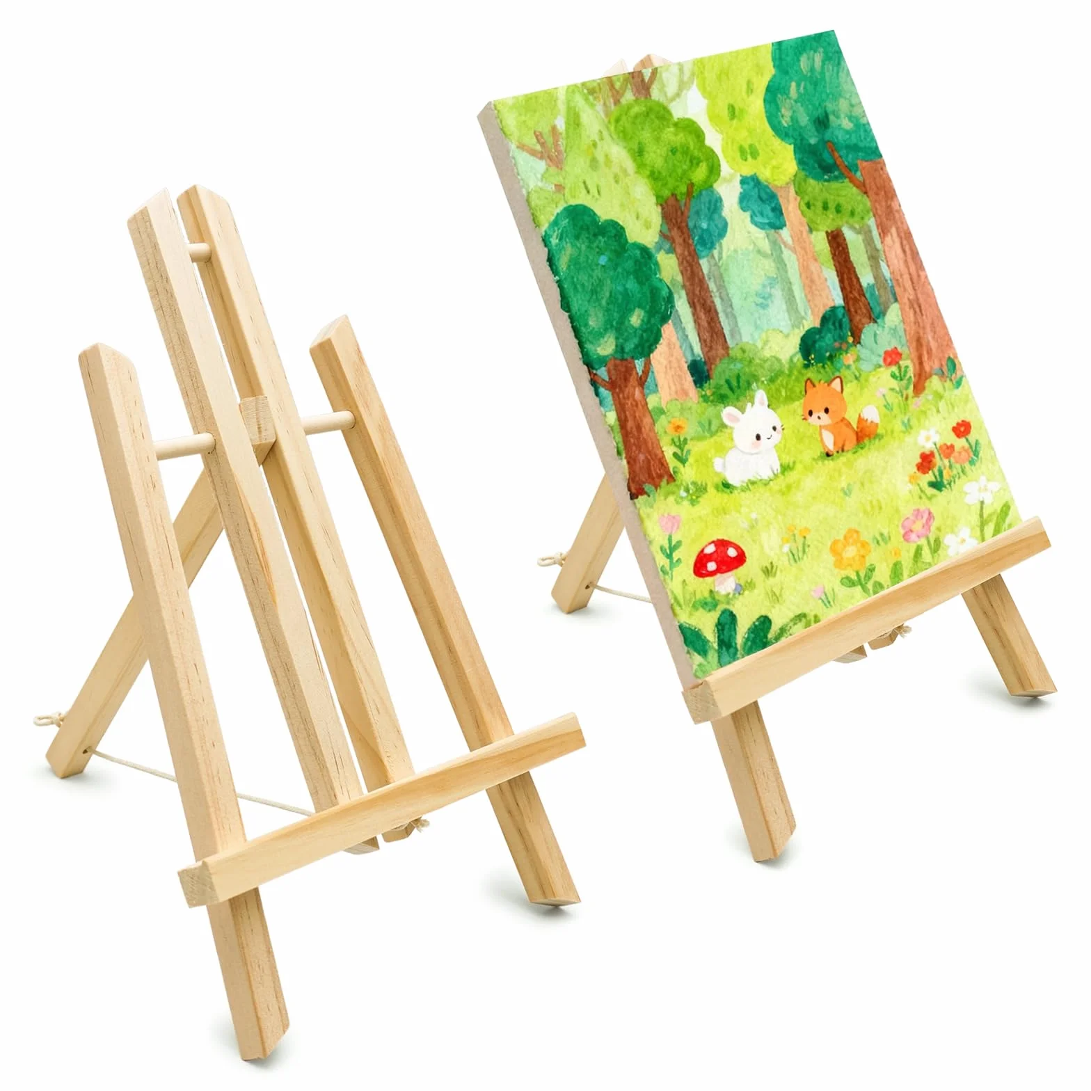 Cavalletto da Tavolo in Legno per Bambini Pieghevole 30 cm 40 cm Pino Massiccio 2 Pezzi