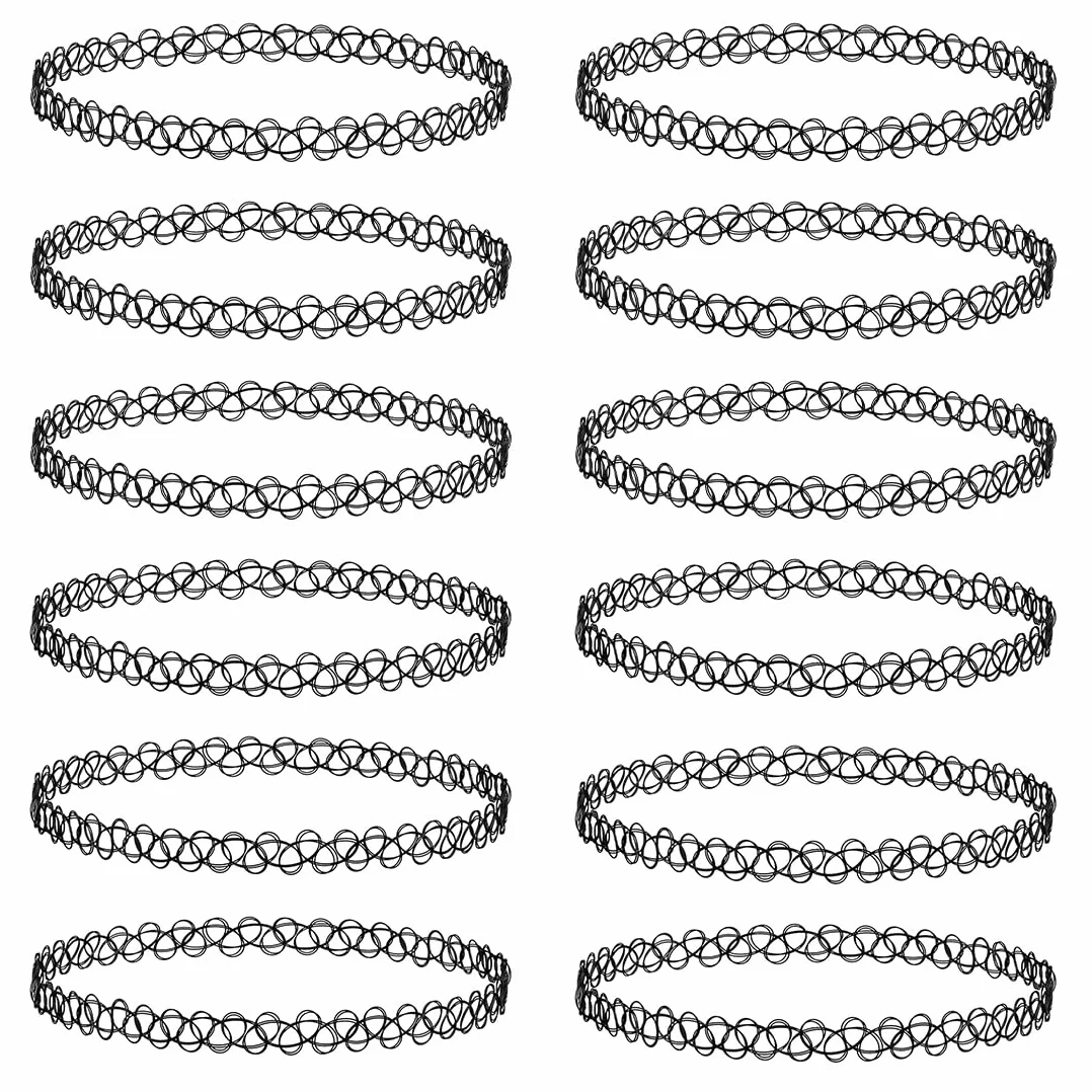 JEYORZY Choker Nero Vintage alla Moda Collana Elasticizzata Tatuaggio Donna regolabile
