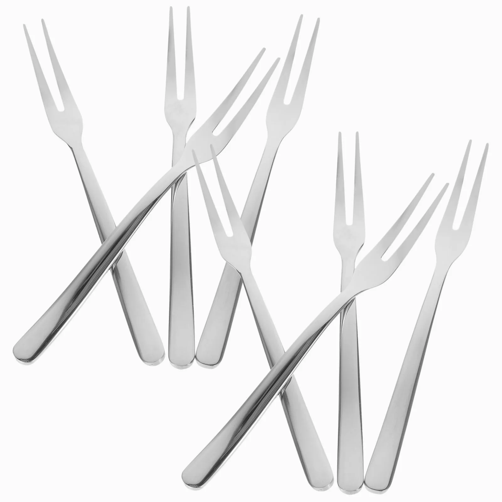 KOMBIUDA 8 pezzi Forchettine in Acciaio Inossidabile per Dessert Frutta e Antipasti Design Ergonomico e Riutilizzabili per Servire Insalate e Piccoli Piatti