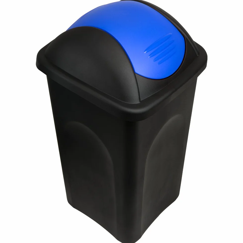 Stefanplast® .- Pattumiera con coperchio basculante, capacità 60 litri - pattumiera in plastica per spazzatura - da cucina – colore a scelta Blue