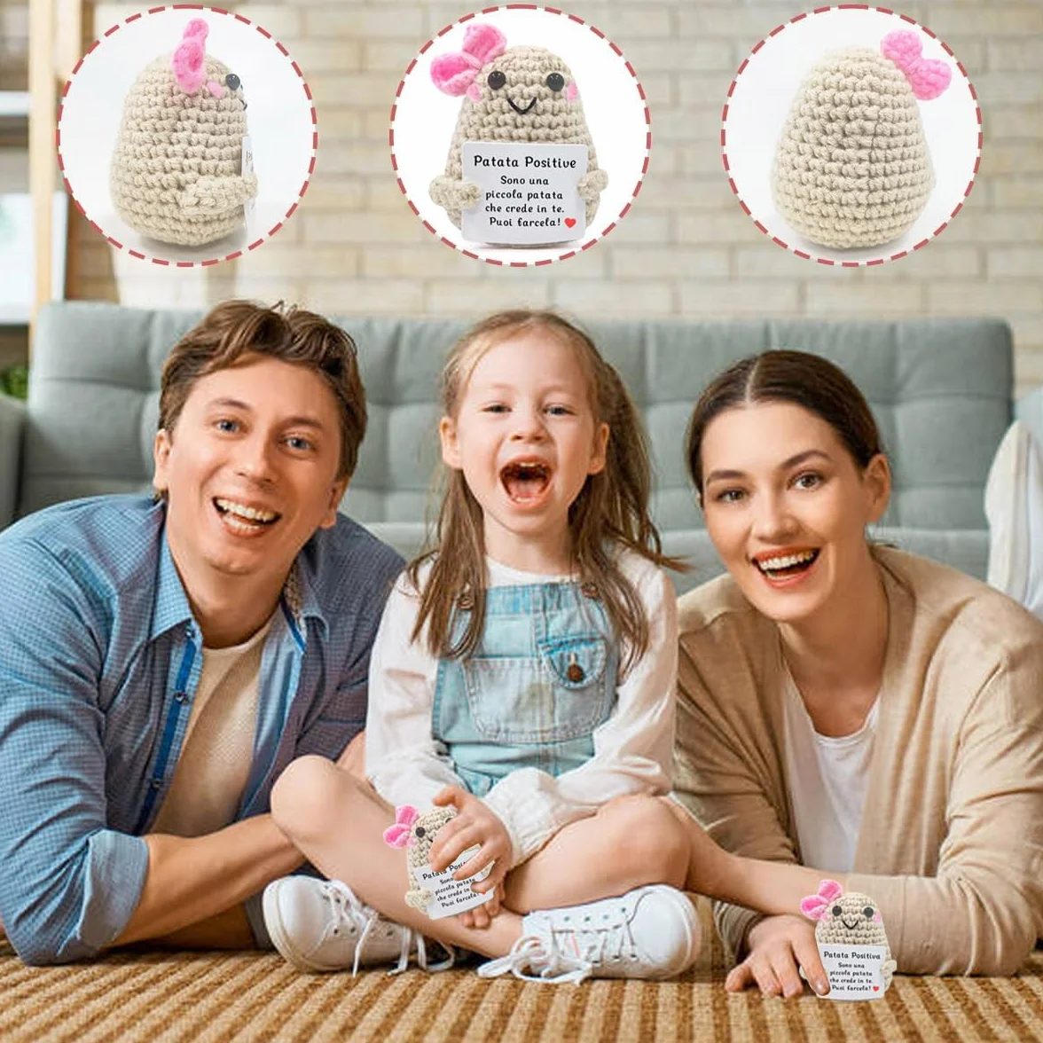 Patata Portafortuna, Idee Regalo Donna Natale, Patata dall'energia Positiva Italiano, Regali Simpatici, Regalo Originale e Divertente per Famiglia Amica Collega Bambina Sorella