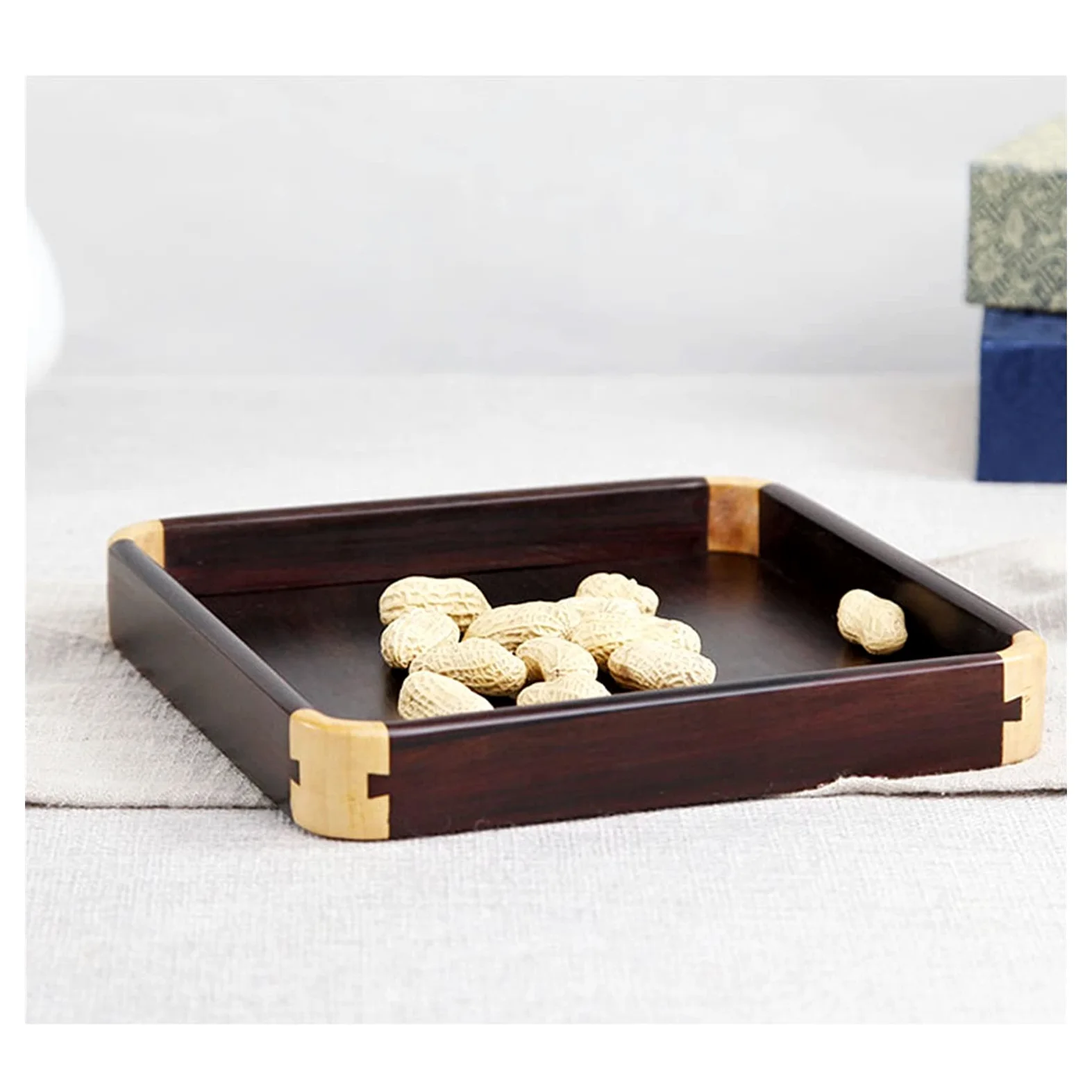 Vassoio Quadrato in Legno Piatto in Legno Piatto in Legno tè/Bevanda Platter Dinner Serving Tray Snap Snaw Tray Home RESTA '€ Vassoio da Portata