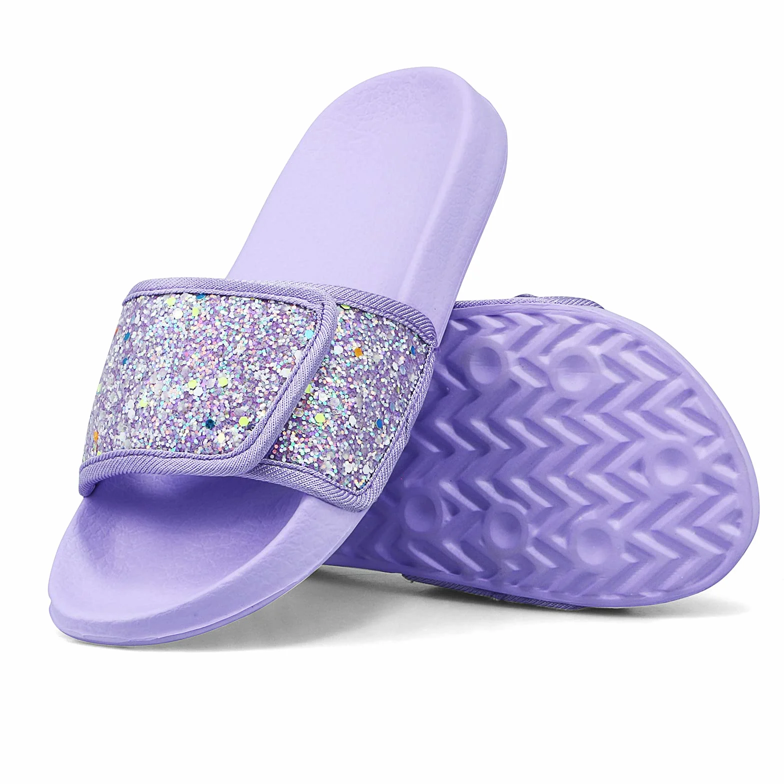 Ciabatte con glitter per ragazze estive sandali scivolo antiscivolo scarpe da piscina spiaggia leggere
