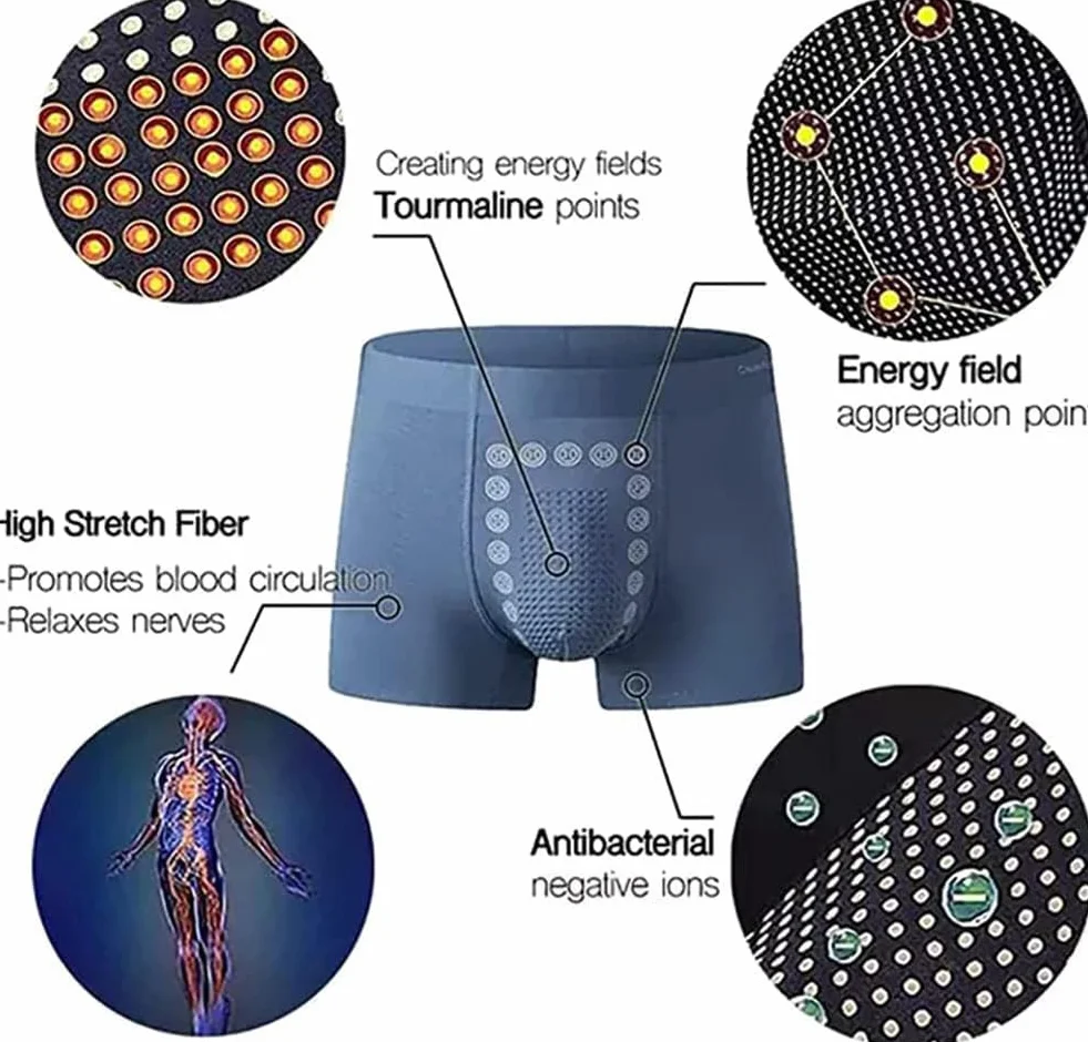 Biancheria Intima da Uomo Terapia del Campo energetico, Collant magnetici a Lunga Durata e Biancheria Intima Slim