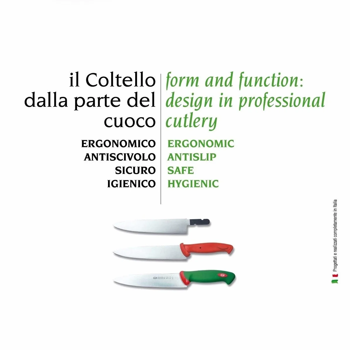 Sanelli Premana Professional Coltello Giapponese Olivato, Acciaio, Verde/Rosso, 31.0x3.0x6.0 cm