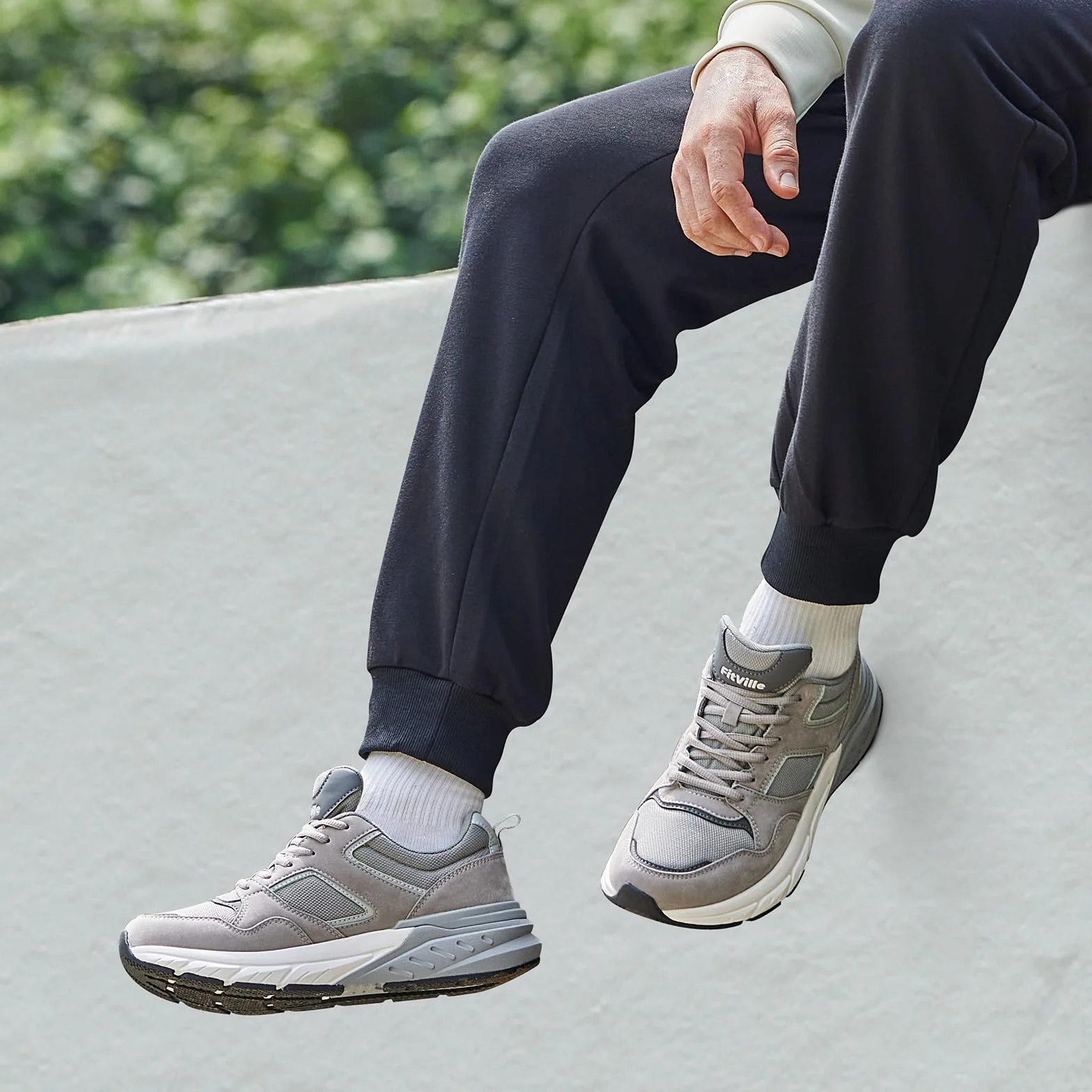 FitVille Scarpe Uomo Sneakers Running Piedi Larghi Traspiranti Sportive